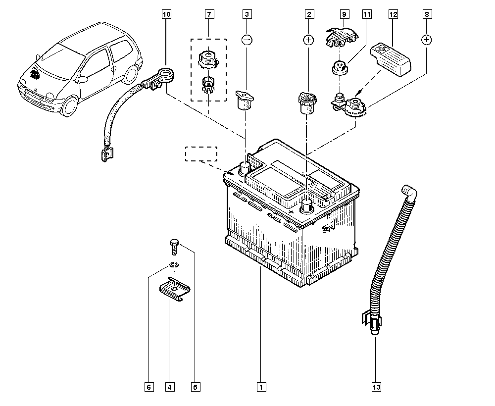 RENAULT 7711238596 - Стартерная аккумуляторная батарея, АКБ onlydrive.pro