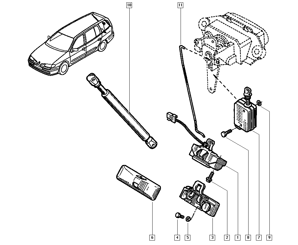 RENAULT 7700418621 - Gaasivedru, pagasi / veoruum onlydrive.pro