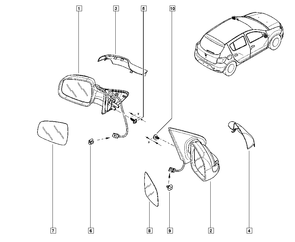 RENAULT 963011787R - Išorinis veidrodėlis onlydrive.pro