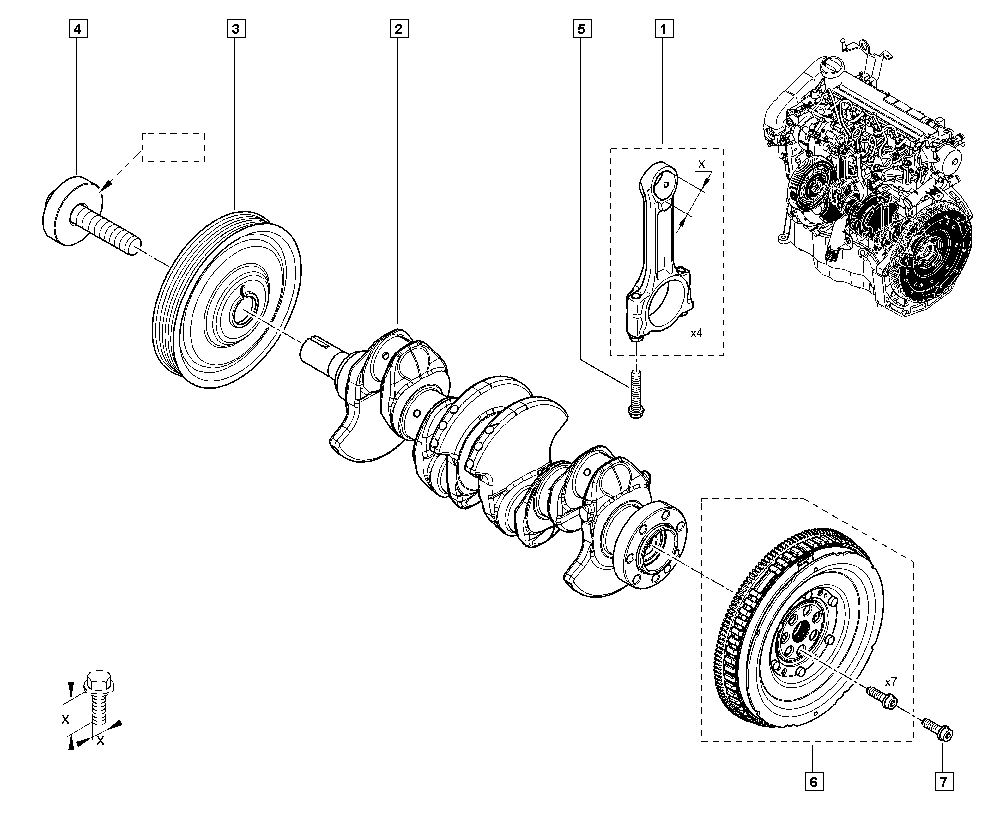 RENAULT 12 30 367 15R - Crankshaft onlydrive.pro