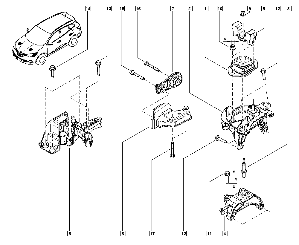 NISSAN 112202558R - Paigutus,Mootor onlydrive.pro