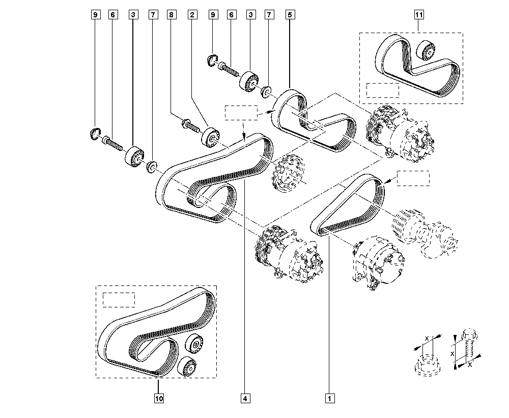 RENAULT 82 00 434 732 - Parazīt / Vadrullītis, Ķīļrievu siksna onlydrive.pro