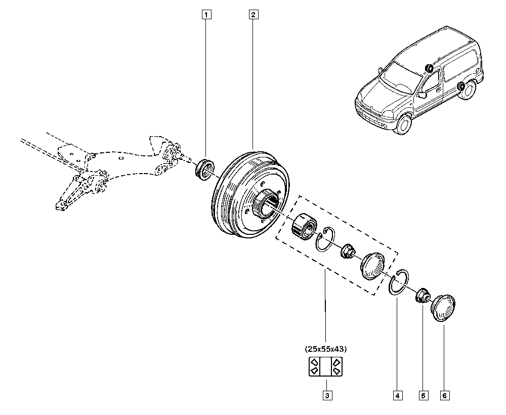 RENAULT 7701205596 - Riteņa rumbas gultņa komplekts onlydrive.pro