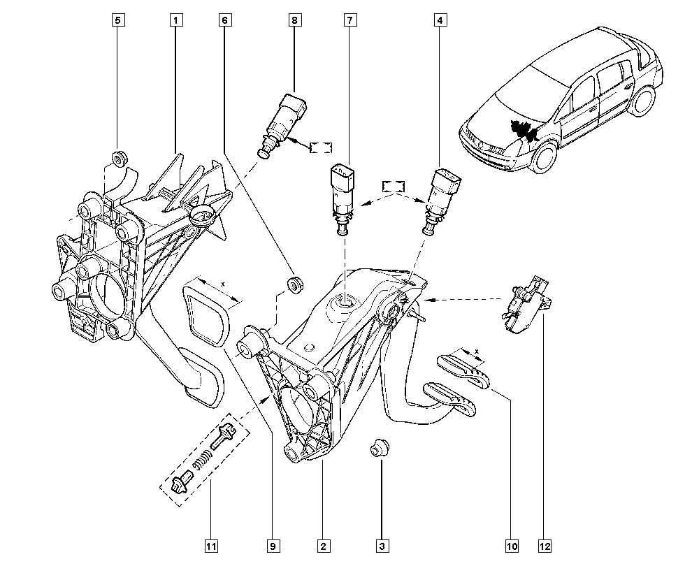RENAULT 82 00 276 361 - Pedal assembly onlydrive.pro