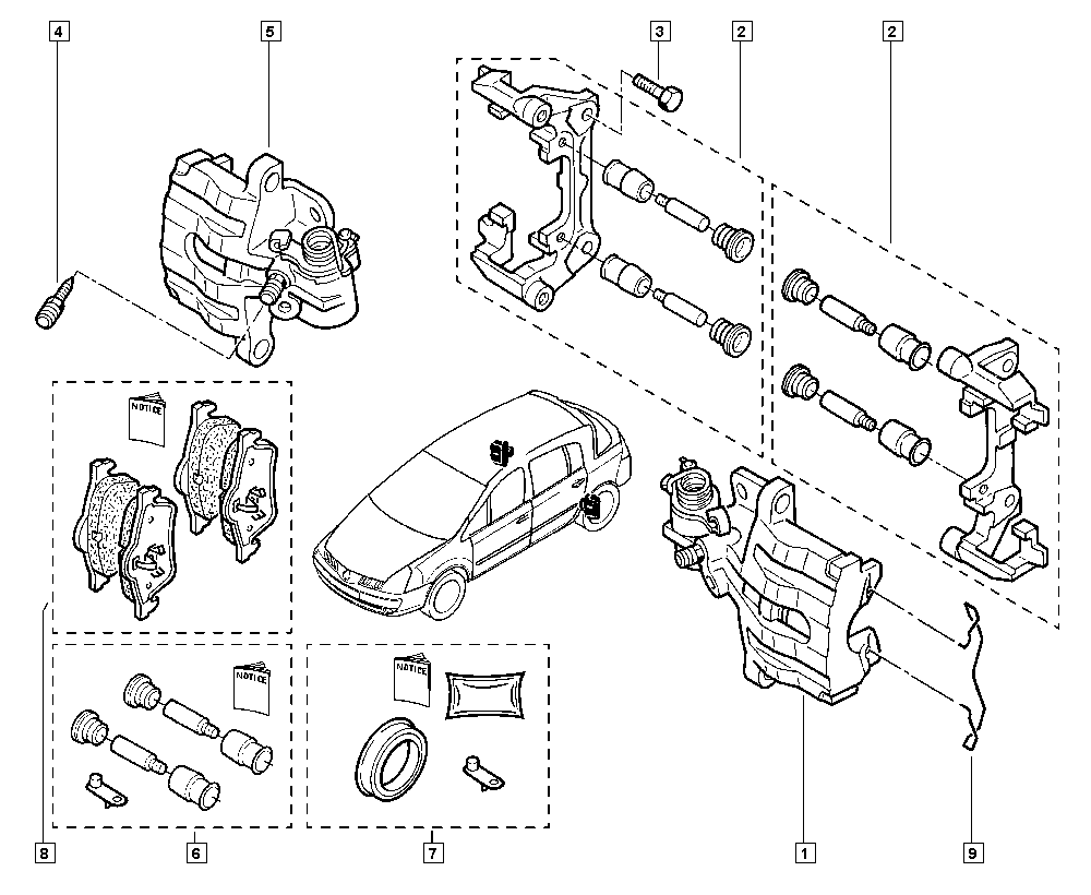 RENAULT 7701206609 - Bremžu uzliku kompl., Disku bremzes onlydrive.pro