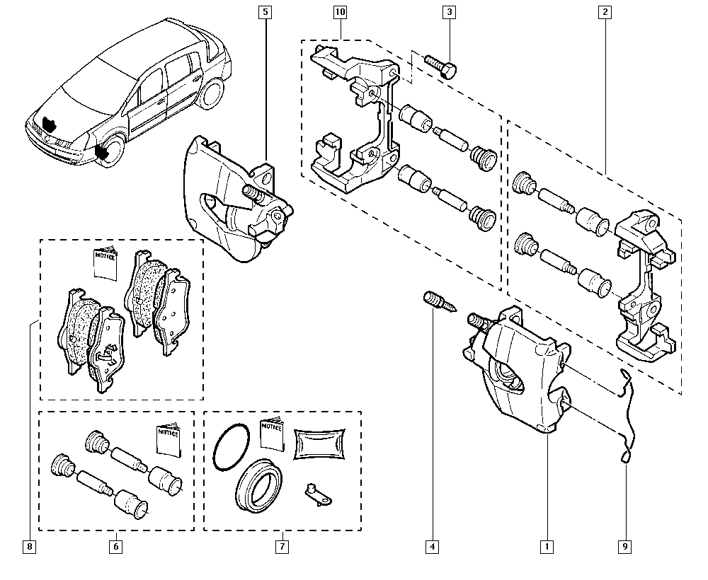 RENAULT 77 01 206 746 - Remonto komplektas, stabdžių apkaba onlydrive.pro