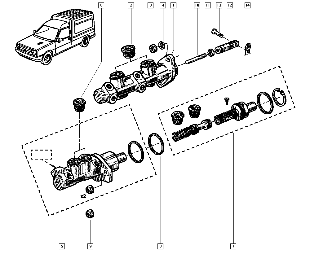 RENAULT 7701202212 - Repair Kit, brake master cylinder onlydrive.pro