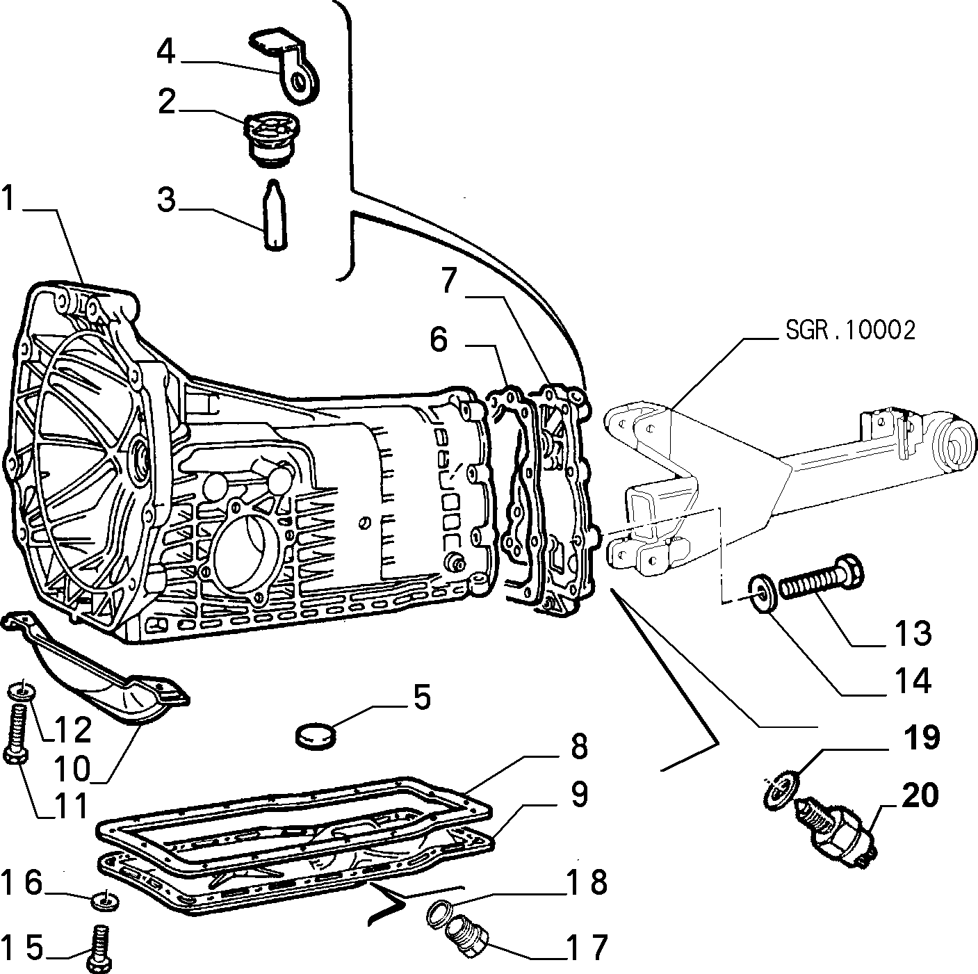 FIAT 10263450 - Transmission and differential unit, casing and covers (var.: 1/r: 01 pcs. onlydrive.pro