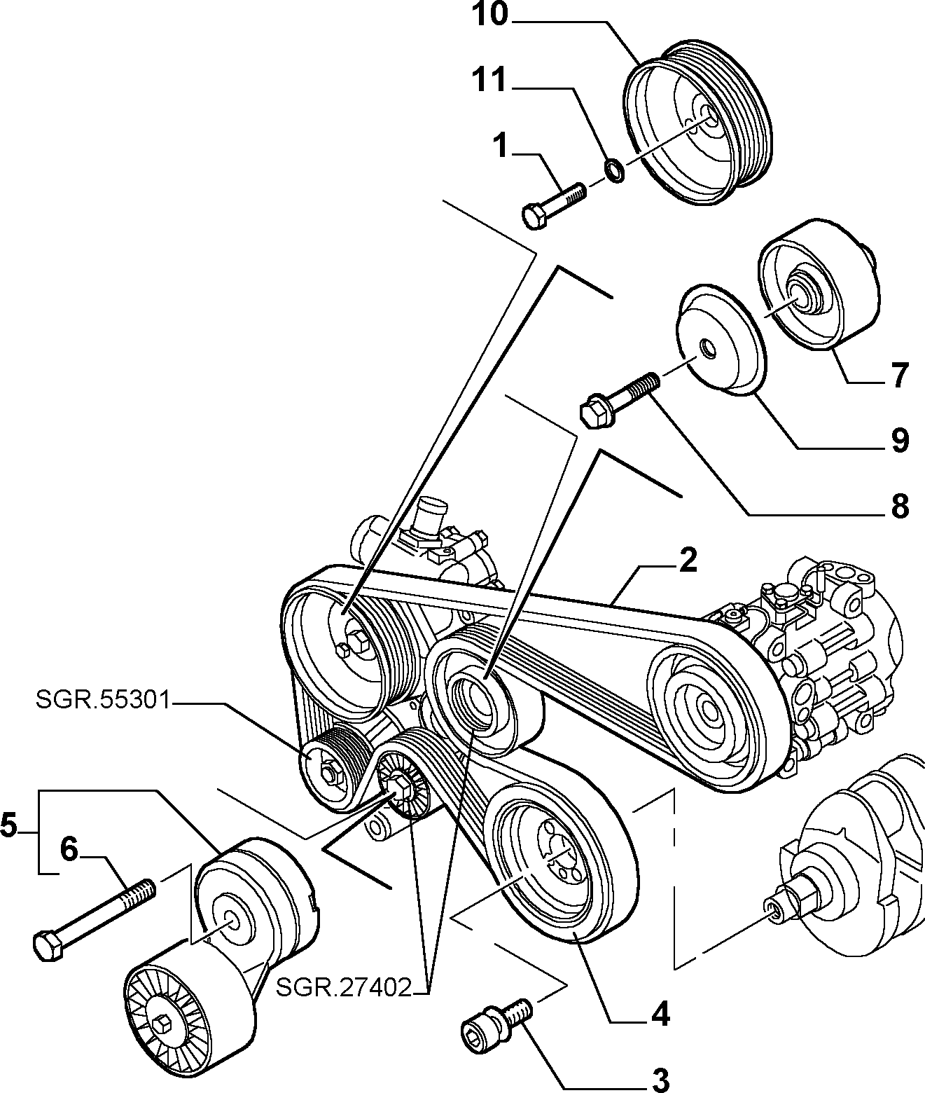 Chevrolet 71732372 - Various controls (belts and pulleys) (var.: 1/rev.: 0): 01 pcs. onlydrive.pro