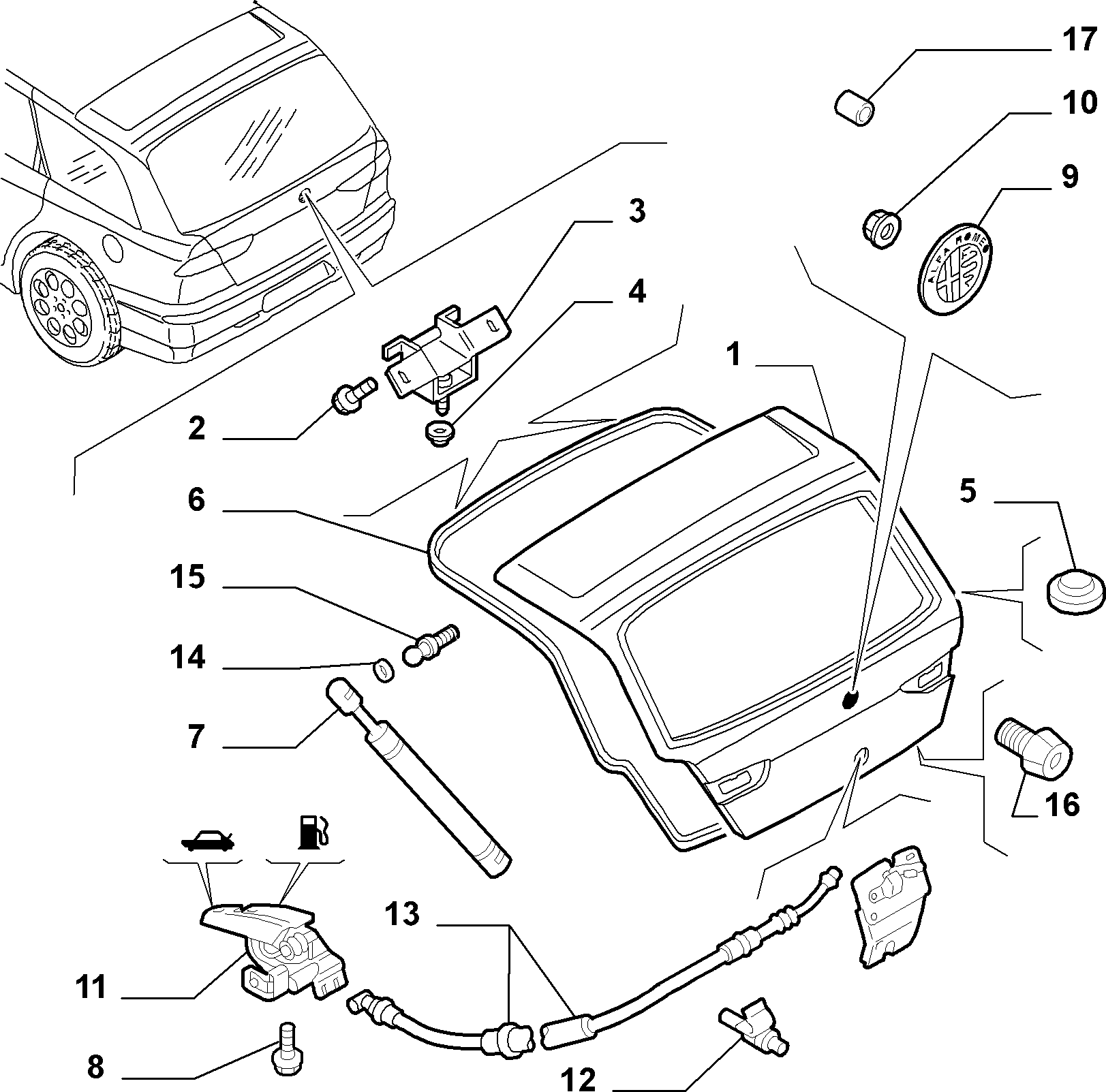 FIAT 60 664 833 - Gas Spring, boot, cargo area onlydrive.pro