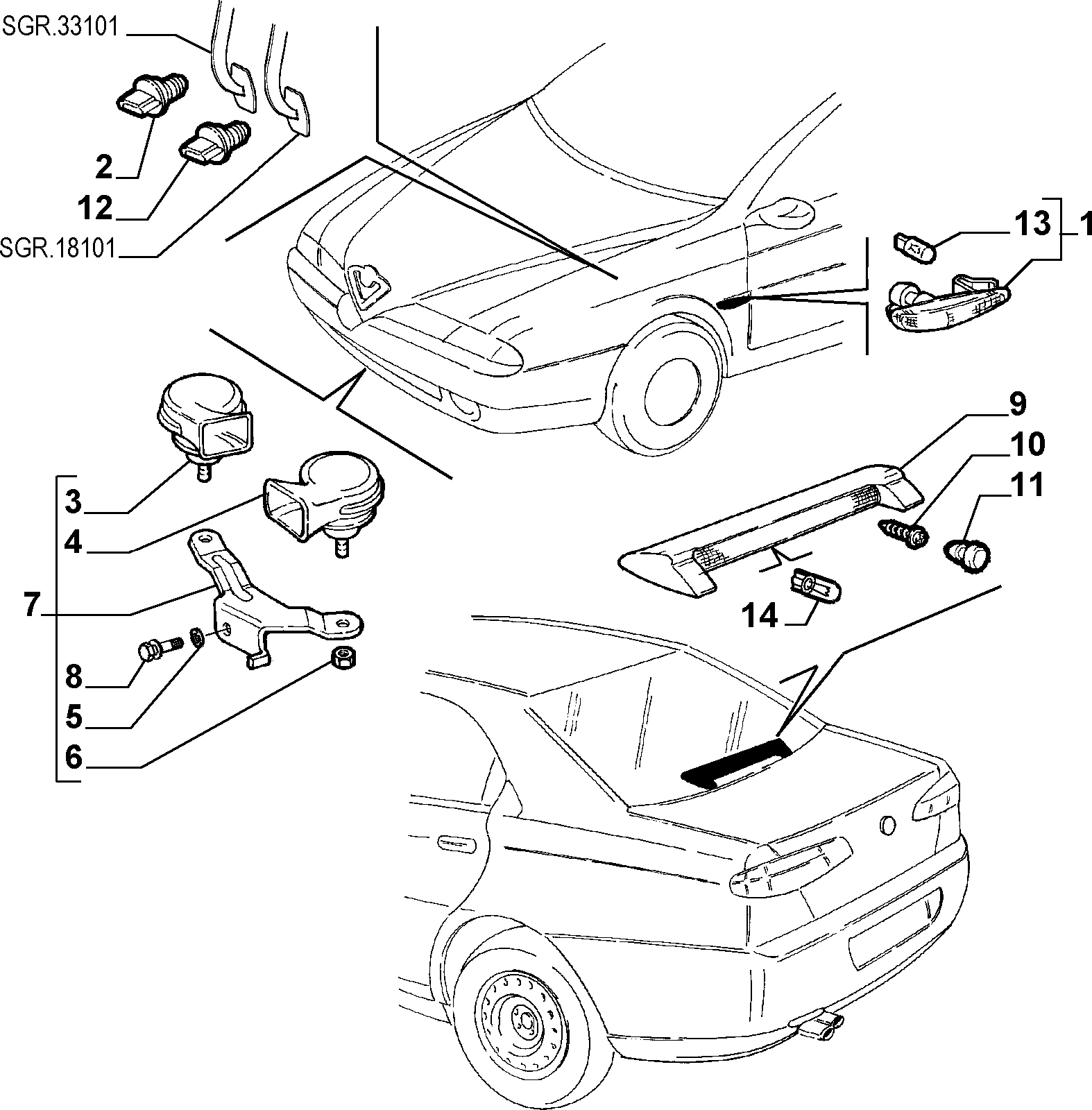 FIAT 7627639 - Signalling devices (var.: 2/rev.: 0): 01 pcs. onlydrive.pro