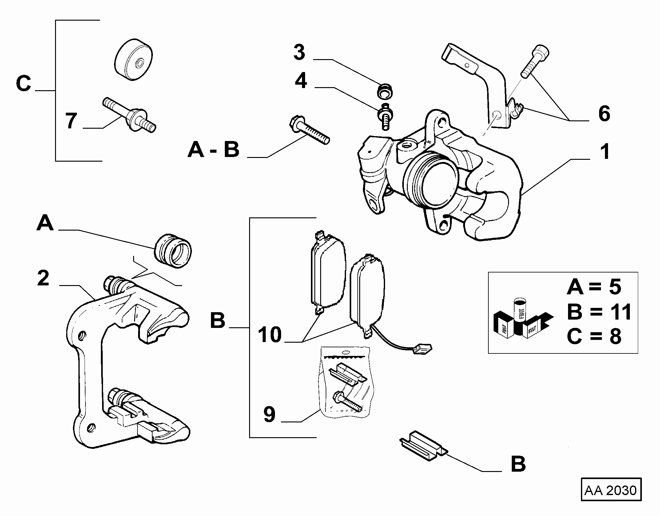 FIAT 71770096 - Piduriklotsi komplekt,ketaspidur onlydrive.pro