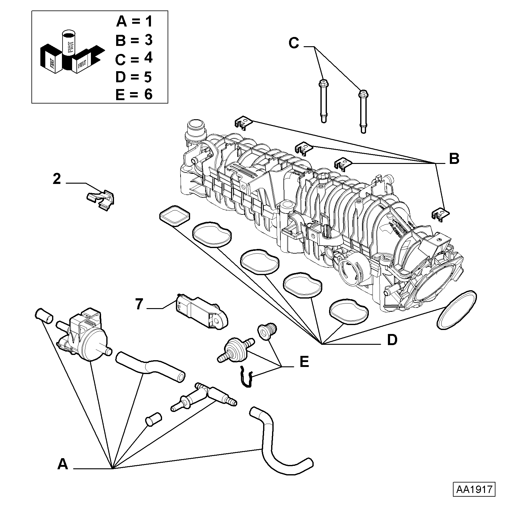 FIAT 55219295 - 55231157 - air duct system  (var.: 4/rev.: 0), (pnc:1; №1): 01 pcs. onlydrive.pro