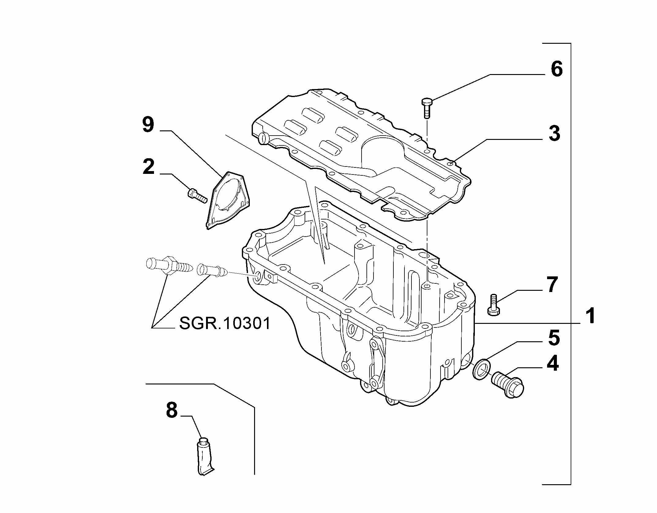 Chrysler 71718365 - Block sump and covers (var.: 1/rev.: 0): 01 pcs. onlydrive.pro