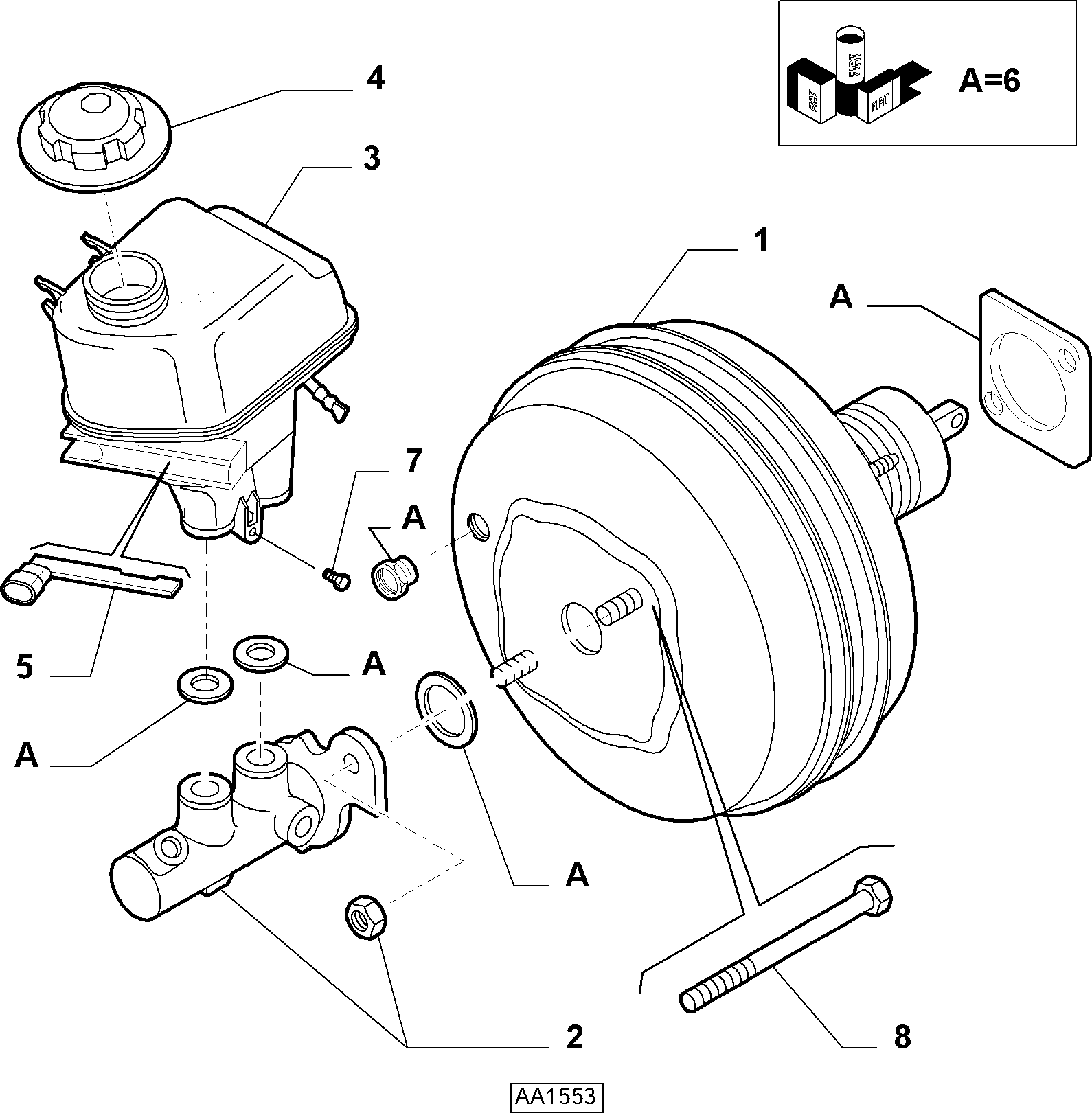 FIAT 77363612 - 51838707 - power brake  (var.: 3/rev.: 0), (pnc:1; №1): 01 pcs. onlydrive.pro