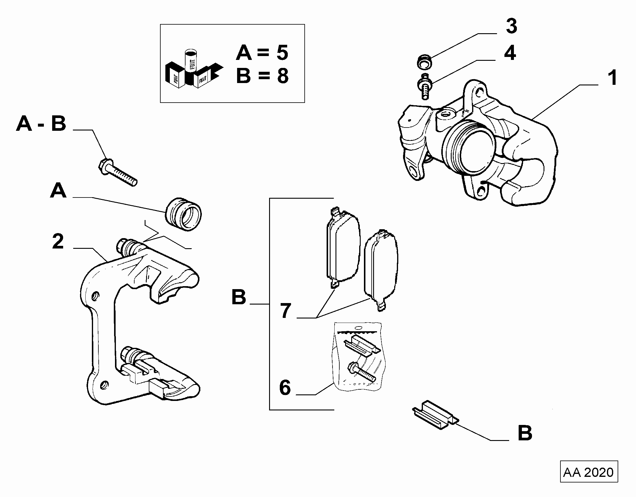 FIAT 77363650 - Комплект направляющей гильзы, тормозной поршень onlydrive.pro