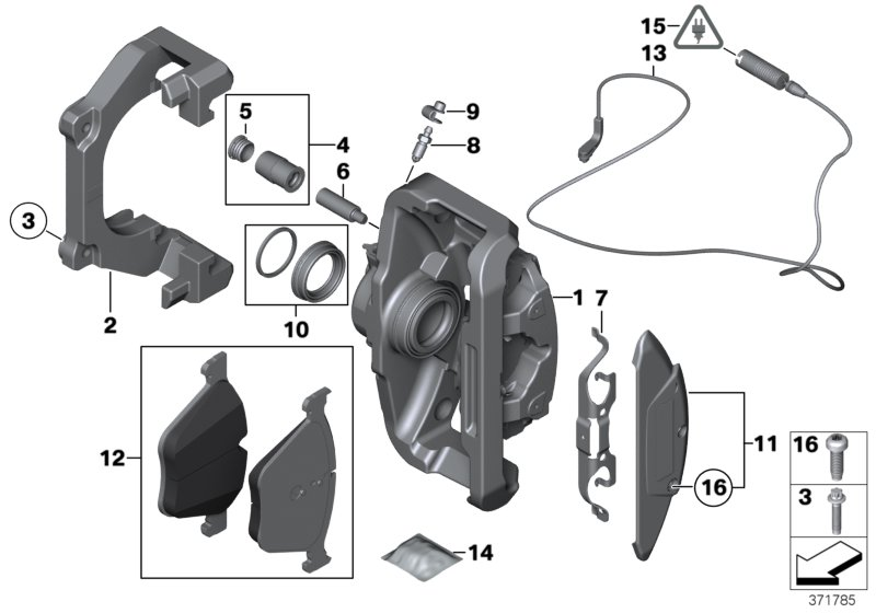 BMW 34 11 1 163 647 - Repair Kit, brake caliper onlydrive.pro