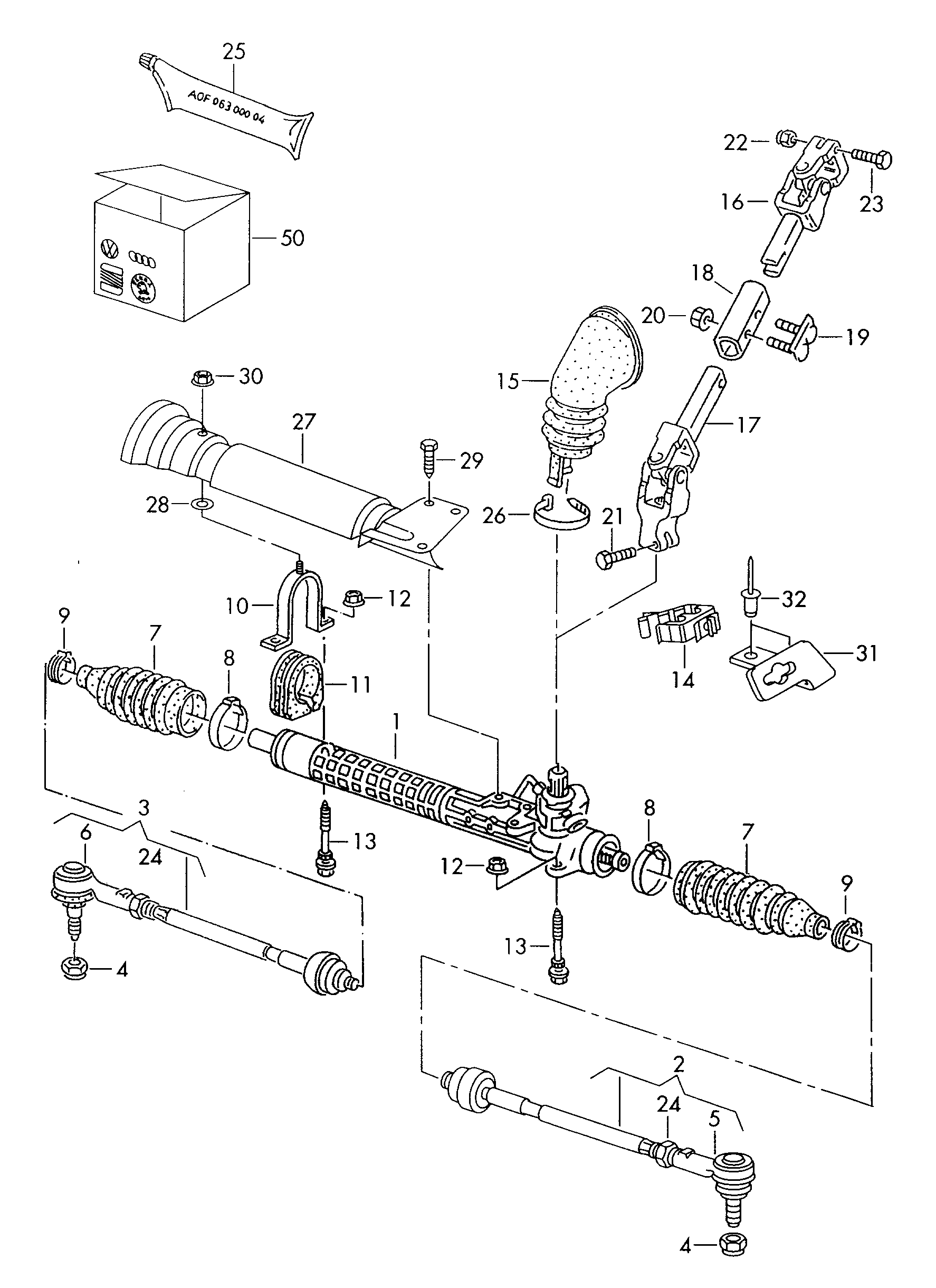 Seat 3A0 422 812 - Stūres šķērsstiepņa uzgalis onlydrive.pro