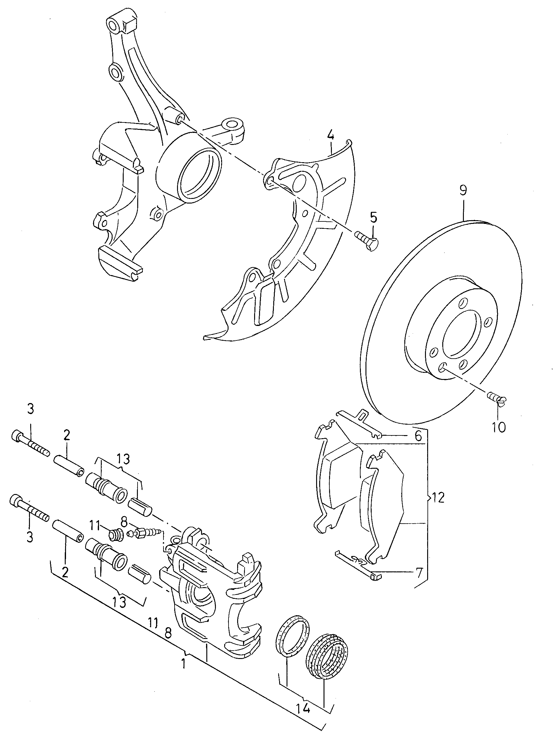 VAG 867 698 151 - Piduriklotsi komplekt,ketaspidur onlydrive.pro