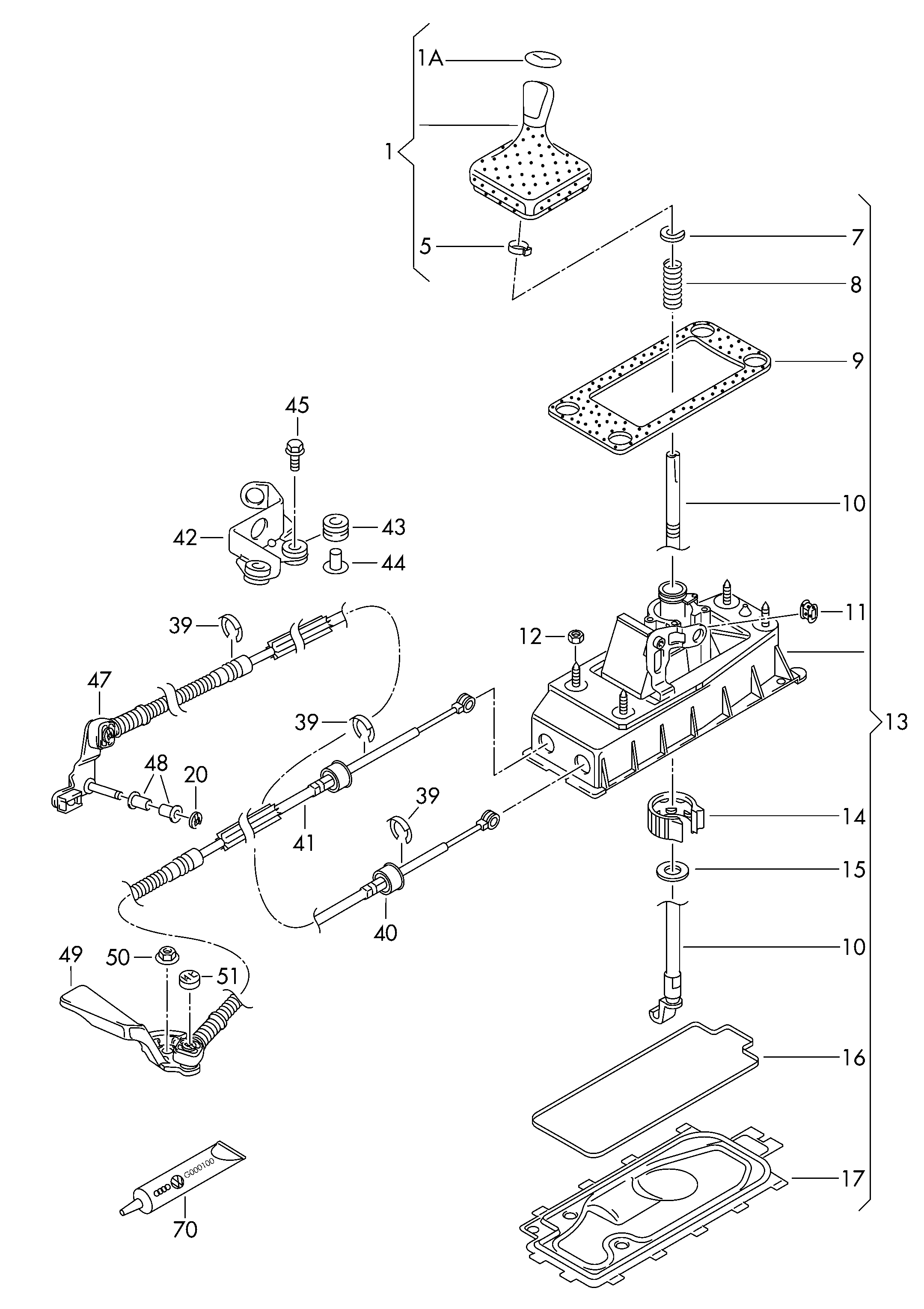 Skoda 1J0 711 761B - Трос, наконечник, ступенчатая коробка передач onlydrive.pro