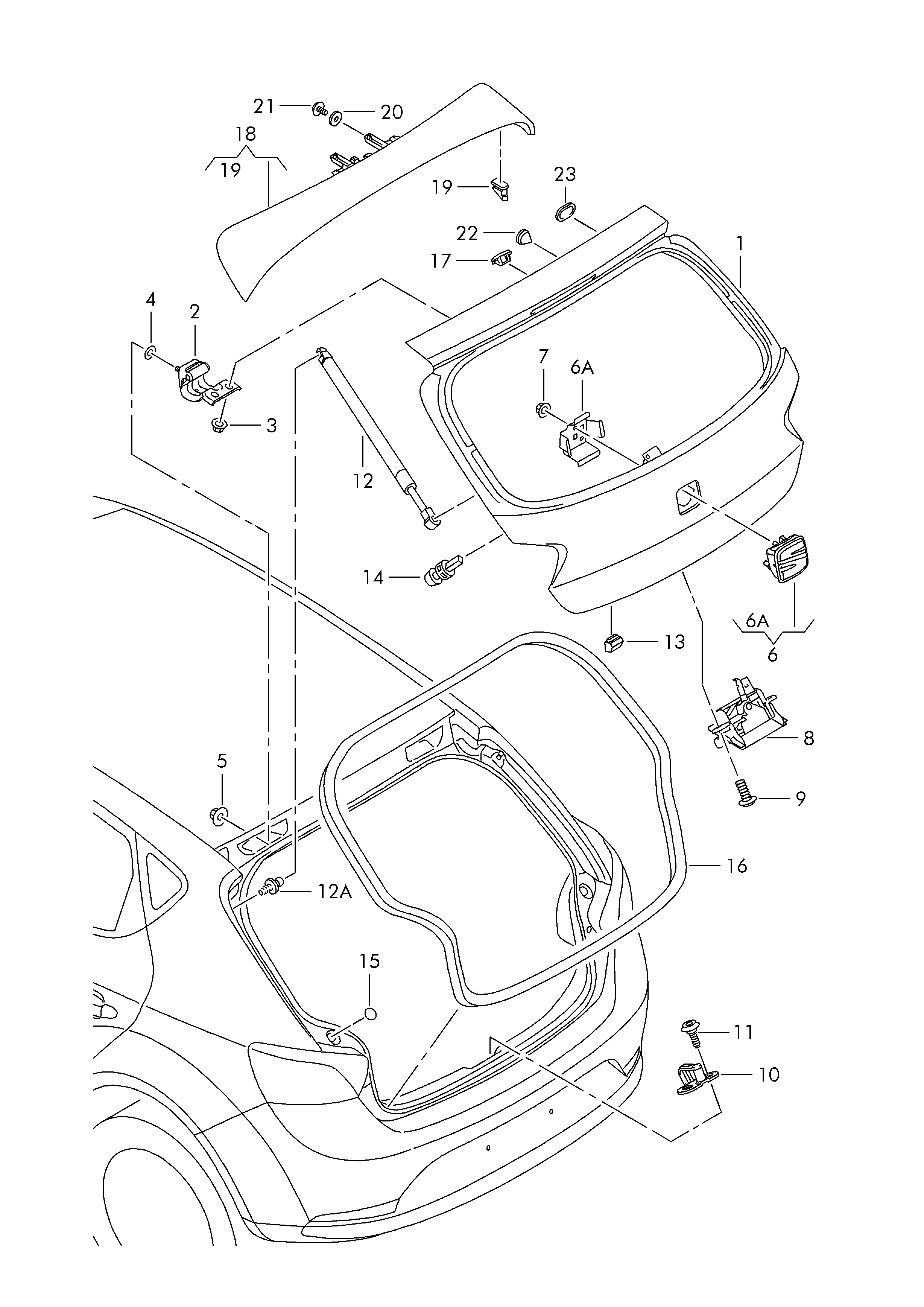 Seat 6J4 827 550 B - Dujinė spyruoklė, bagažinė onlydrive.pro