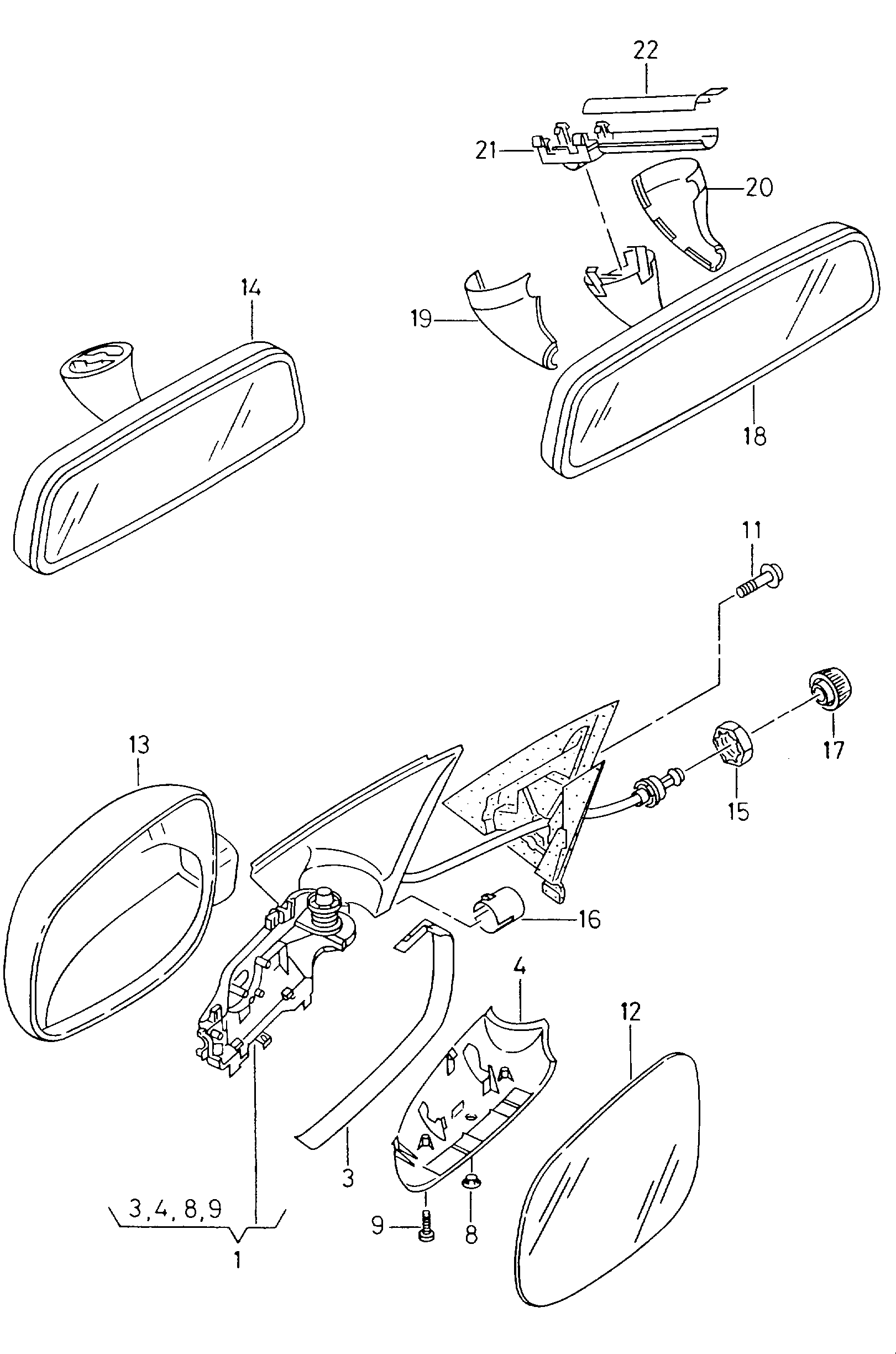 VW 1J1 857 521 - Ārējais atpakaļskata spogulis onlydrive.pro