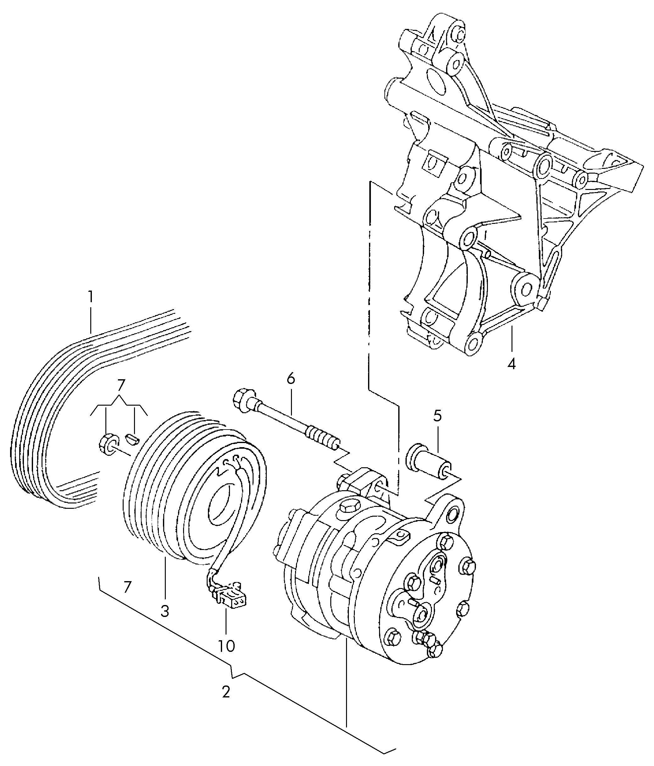 Skoda 1J0820803L - A/c compressor connecting and mounting parts for compressor: 1 pcs. onlydrive.pro