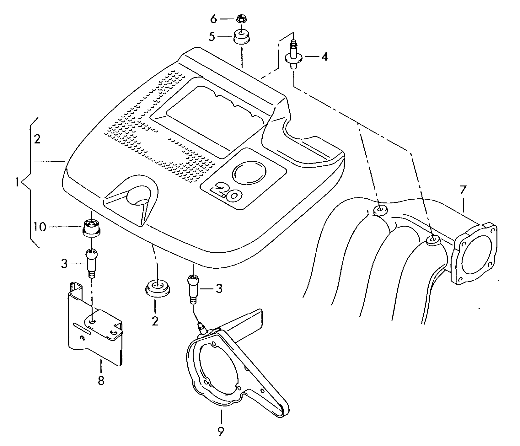 VAG 038 103 638 L - Montāžas elements, Motora vāks onlydrive.pro