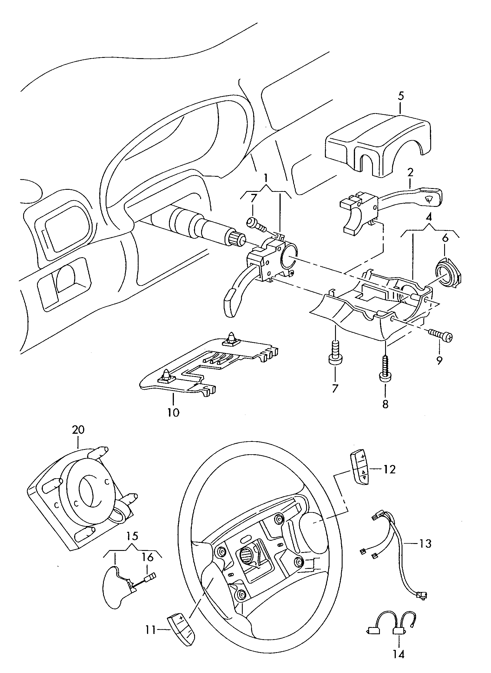 Seat 1J0 959 653 C - Pagrieziena leņķa devējs onlydrive.pro