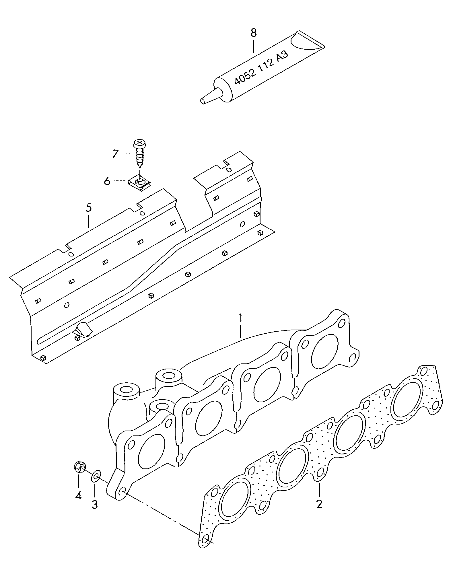 VAG 058253033E - Manifold, exhaust system onlydrive.pro