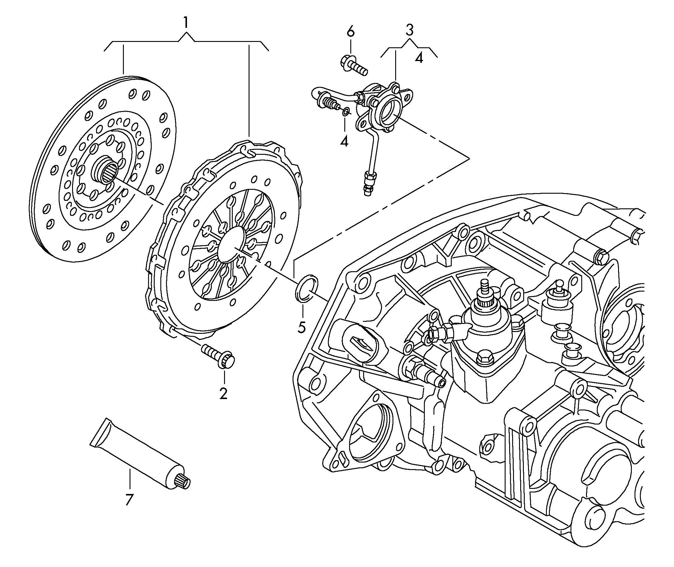 VW 0A5 141 671 E - Centrinis darbinis cilindras, sankaba onlydrive.pro