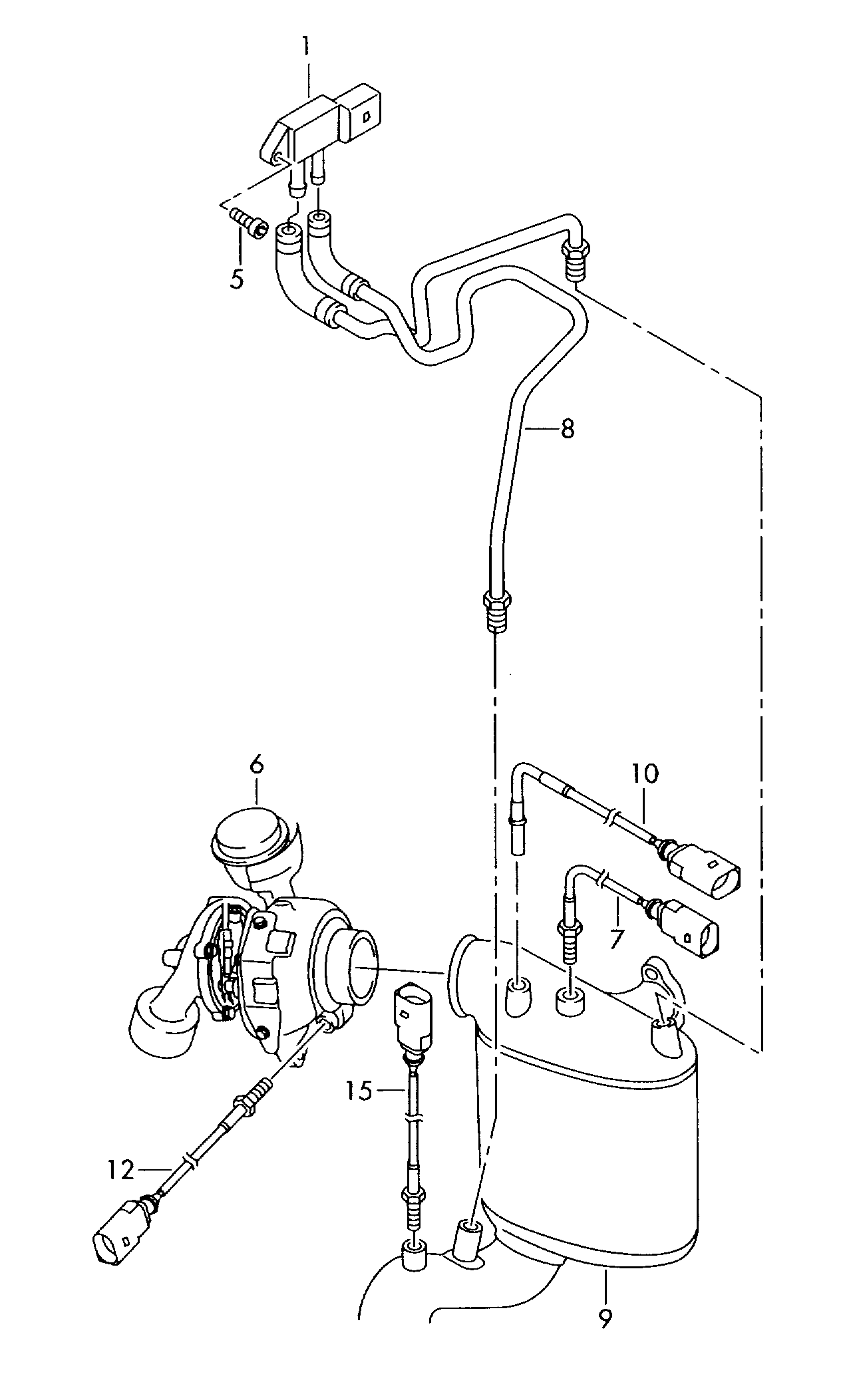 Porsche 059 906 051 C - Sensor, exhaust pressure onlydrive.pro