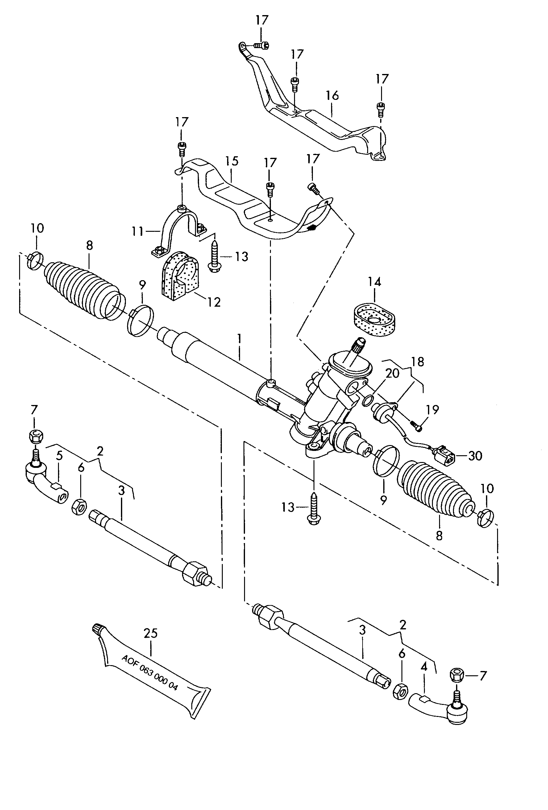 VW 6Q0 423 812 C - Vidinė skersinė vairo trauklė onlydrive.pro