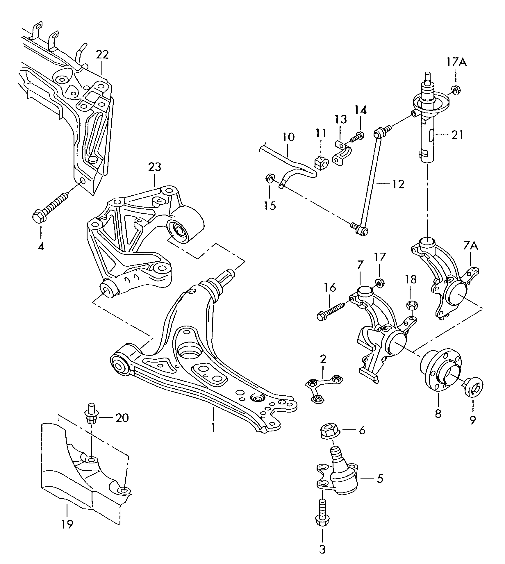 VAG 6Q0 411 314L - Įvorė, stabilizatorius onlydrive.pro