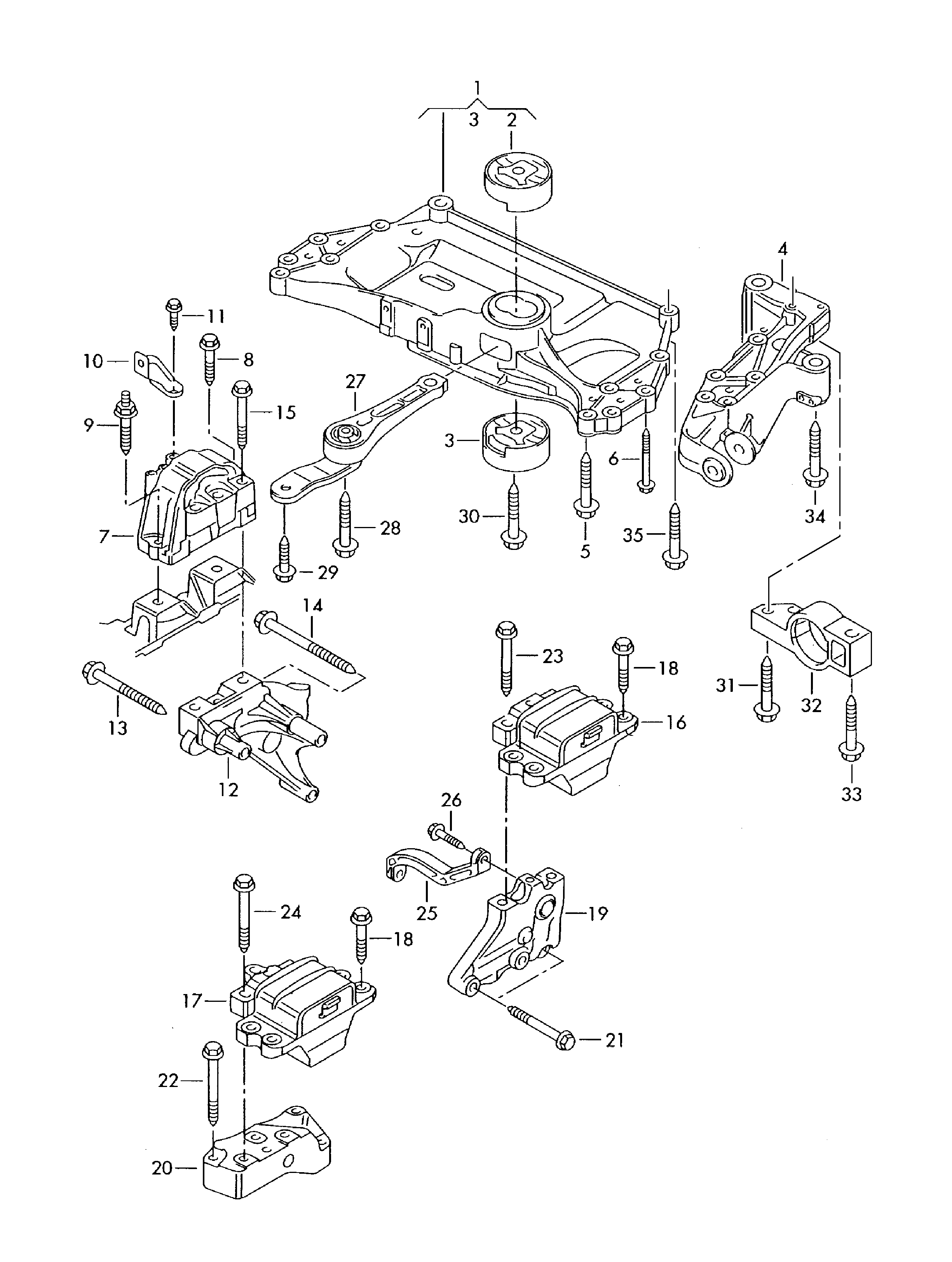 VW 1K0 199 868 - Mounting, manual transmission onlydrive.pro