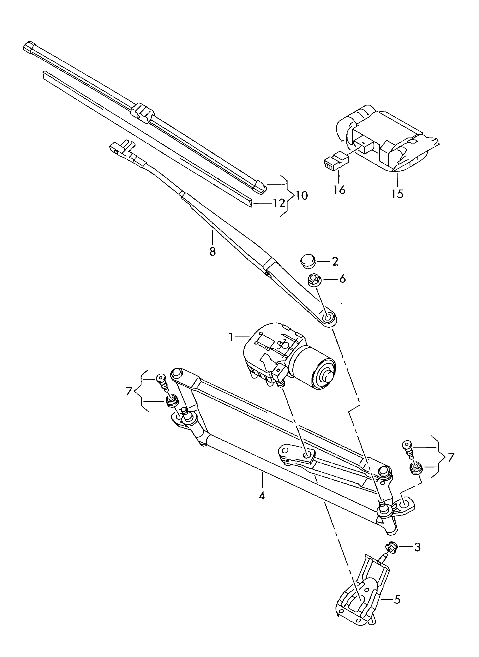 Seat 1P0955601A - Wiper Linkage onlydrive.pro