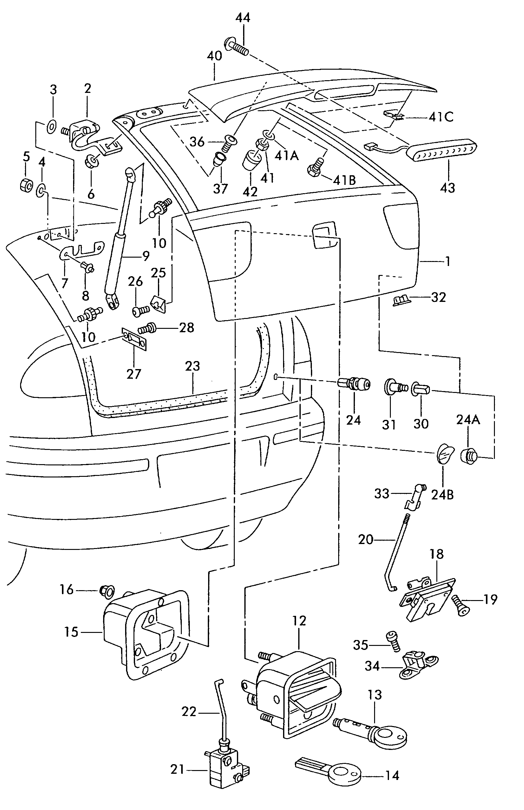 Seat 1M6 827 550 A - Dujinė spyruoklė, bagažinė onlydrive.pro