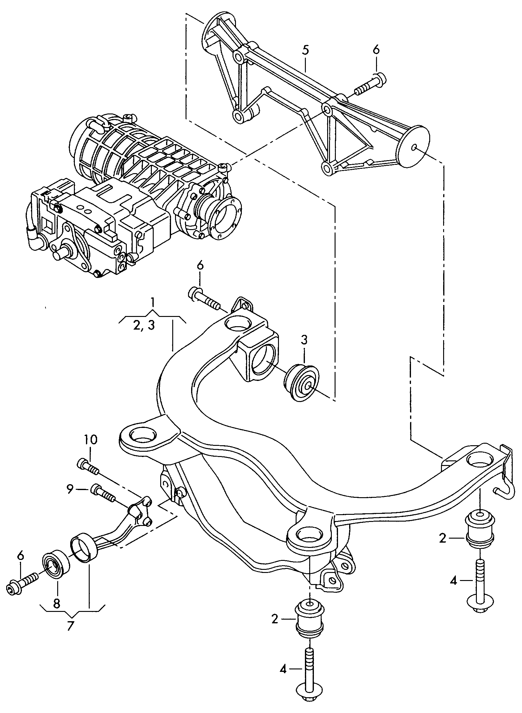 VW 1J0 505 145 B - Mounting, axle beam onlydrive.pro