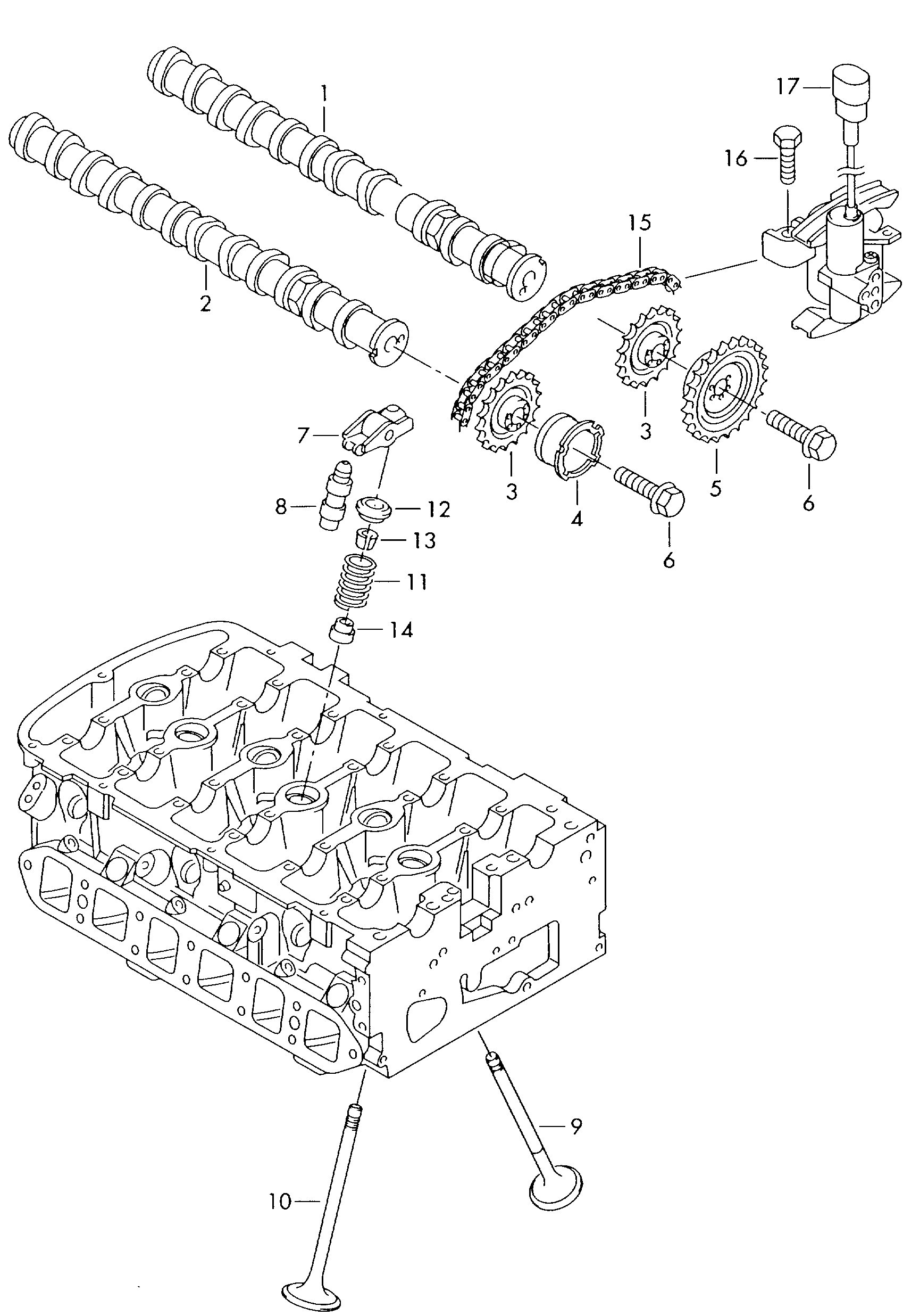 Seat 022 109 423 C - Camshaft, valves: 24 pcs. onlydrive.pro