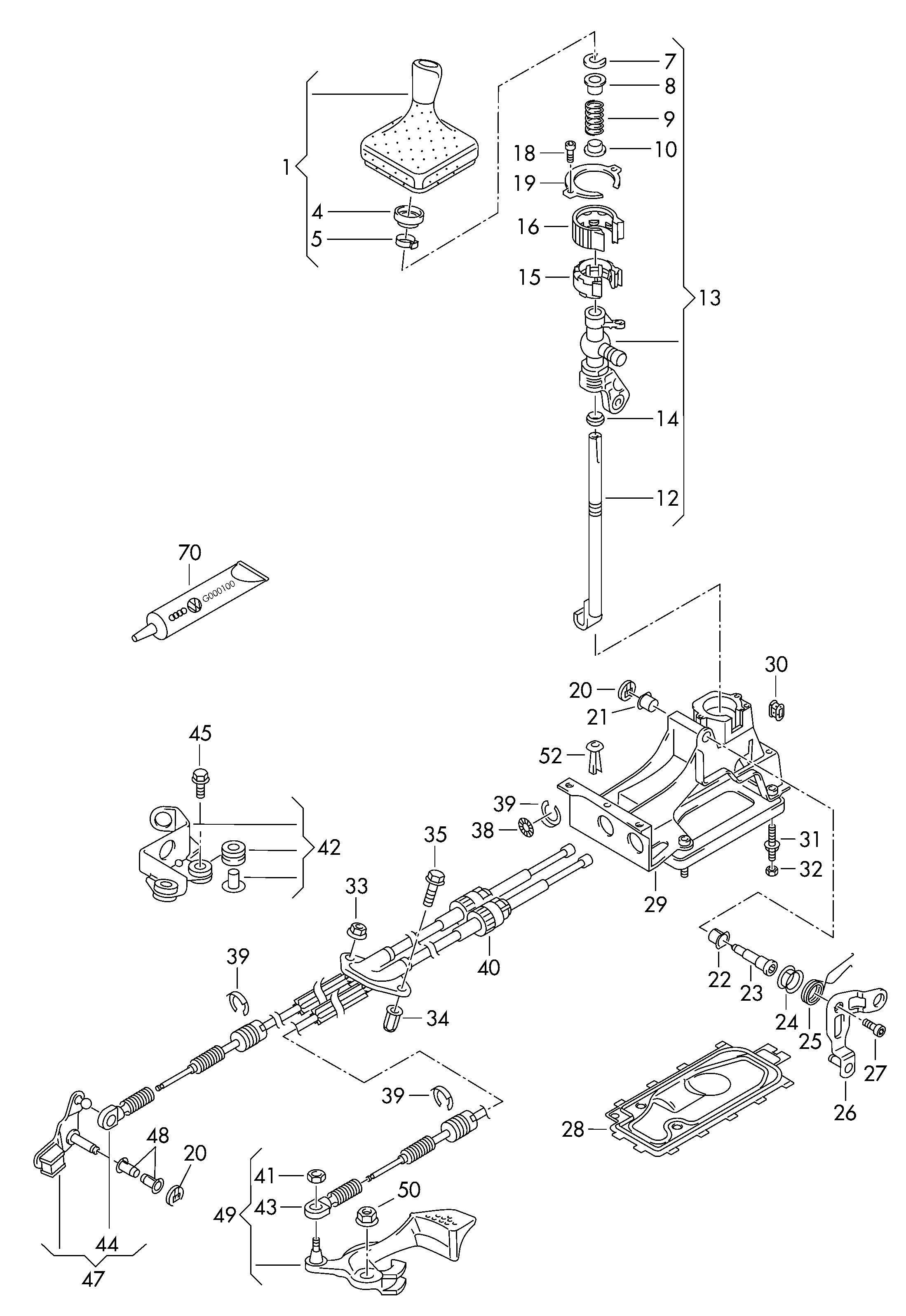 VW 1J0 711 761A - Trose, Mehāniskā pārnesumkārba onlydrive.pro