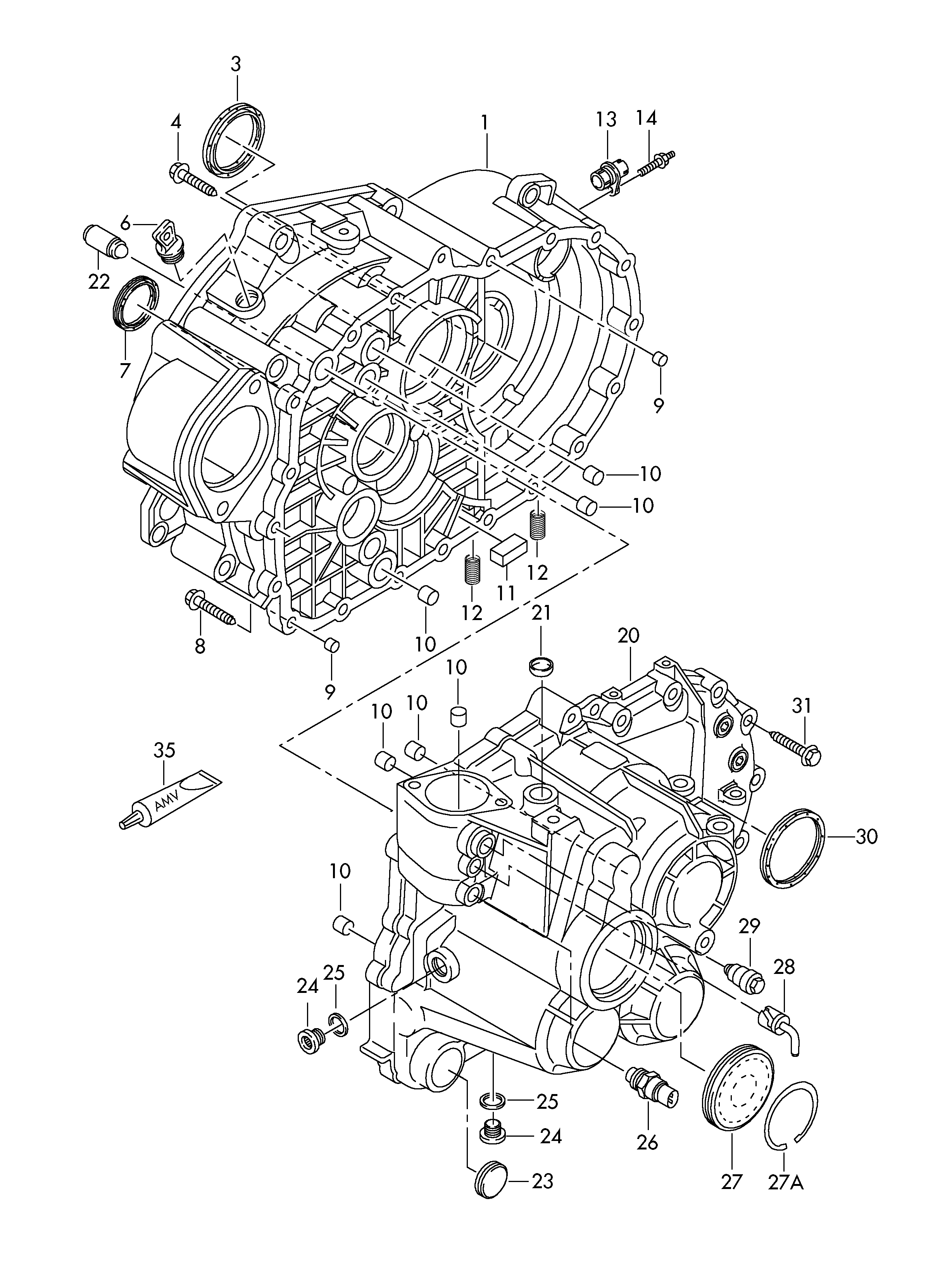 VW 02M301189G - Крышка, распределительный вал onlydrive.pro