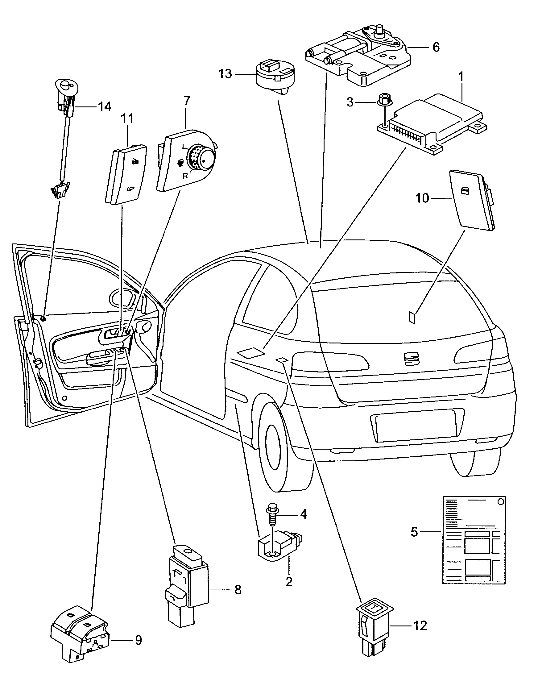 Seat 6Q0 959 858 - Jungiklis, lango pakėliklis onlydrive.pro