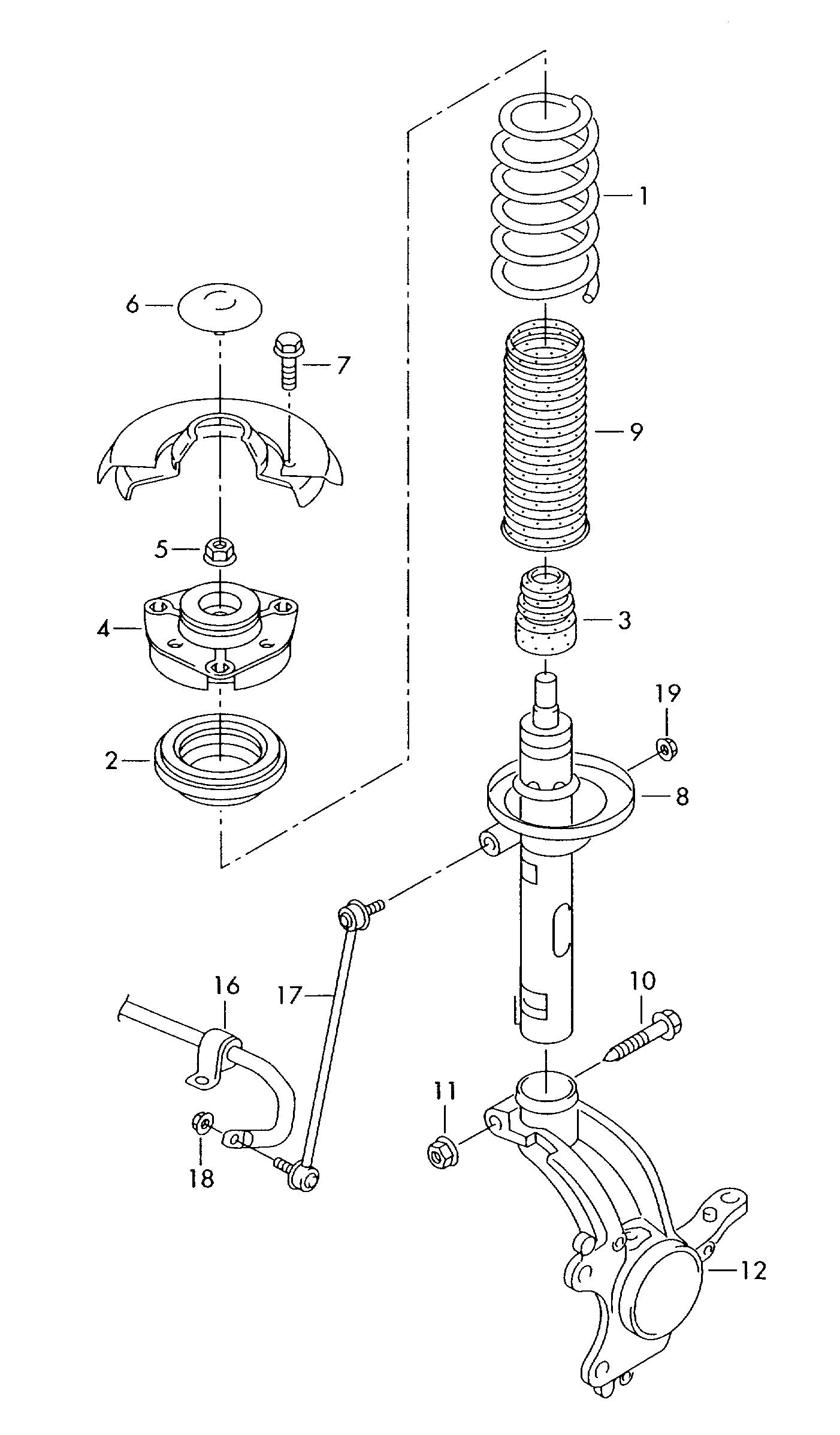 VW 1K0 413 031 BL - Shock Absorber onlydrive.pro