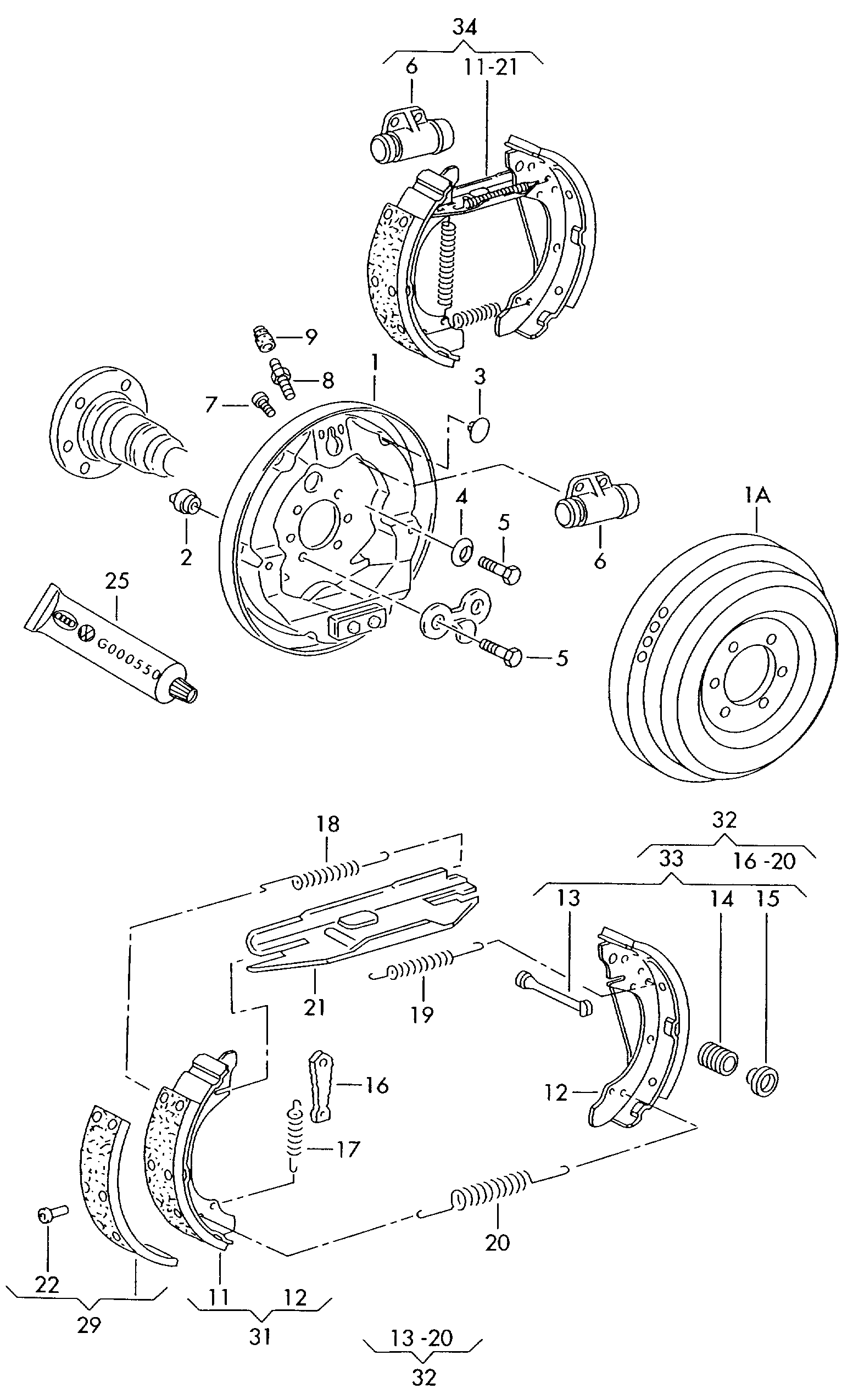 VAG 1H0 698 545 B - Accessory Kit, brake shoes onlydrive.pro