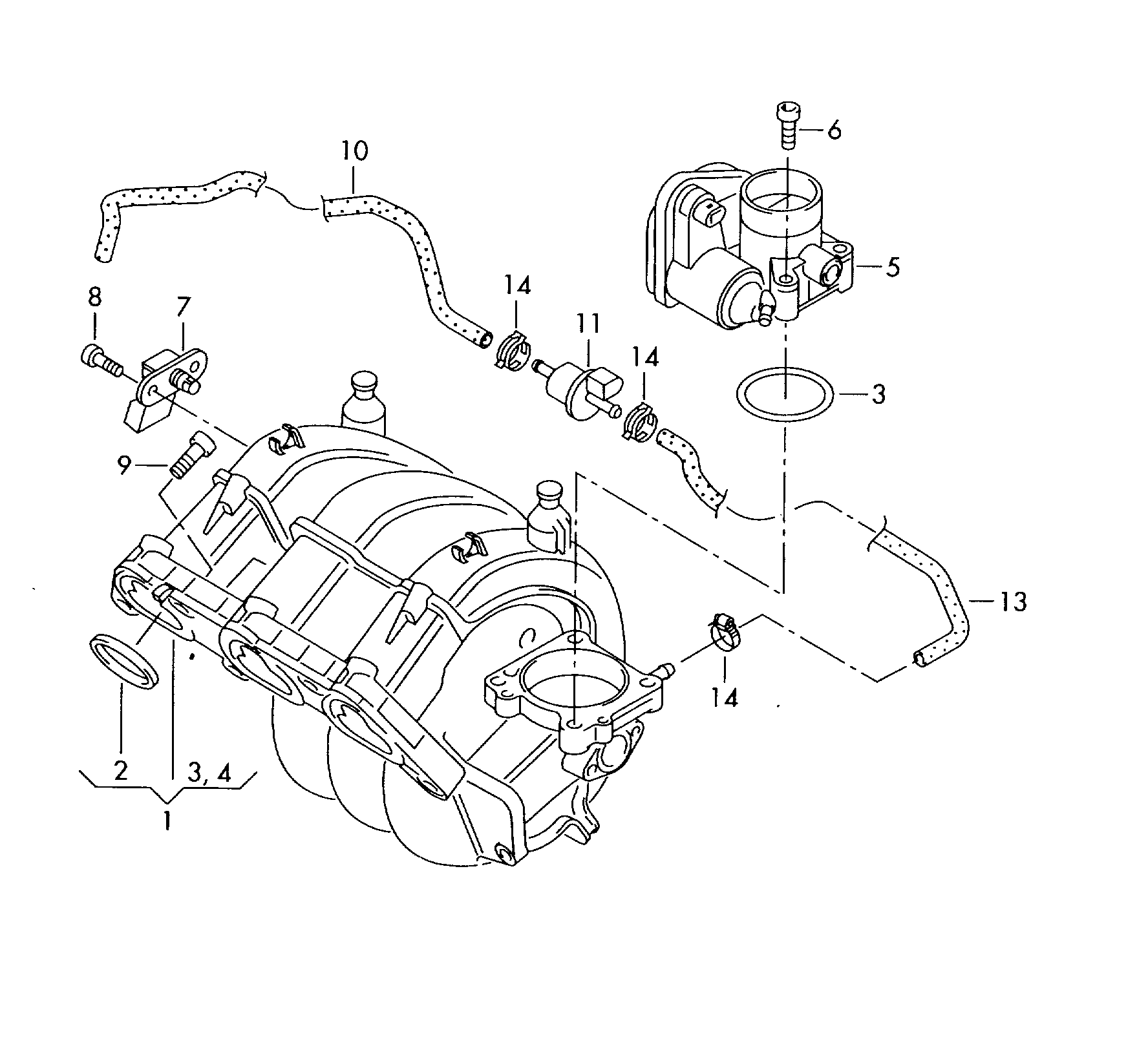 Seat 03D 133 062 F - Droseļvārsta pievada stiprinājums onlydrive.pro