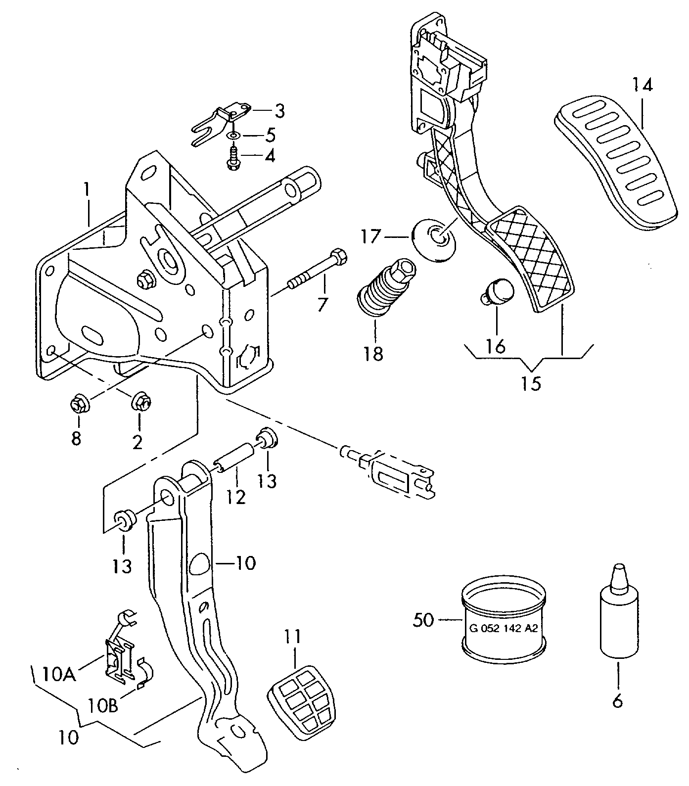 Seat 6Q1 721 503 F - Комплект педали управления подачей топлива onlydrive.pro