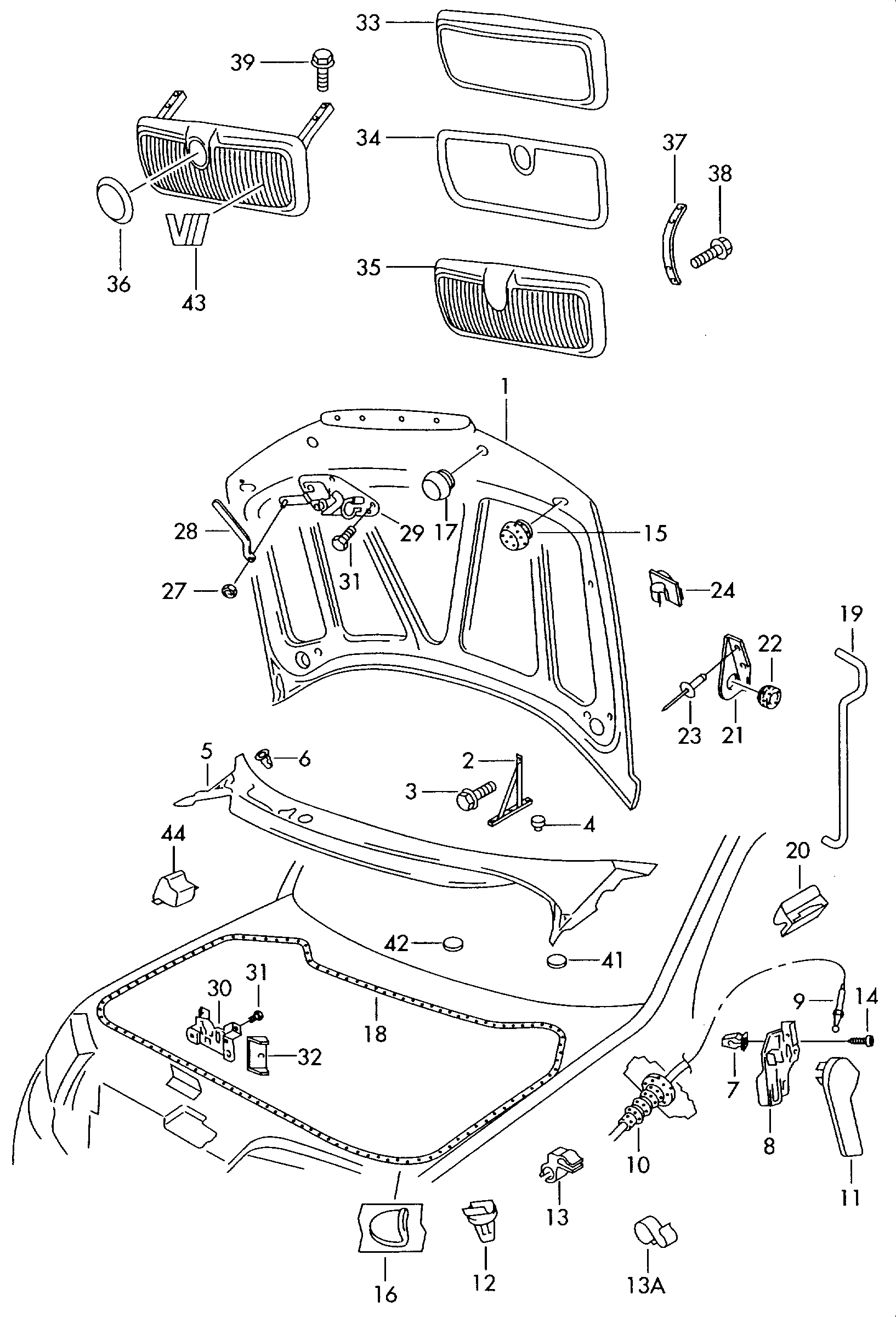 VAG 1J1 823 533 B - Rokturis, Motora pārsega atvēršana onlydrive.pro