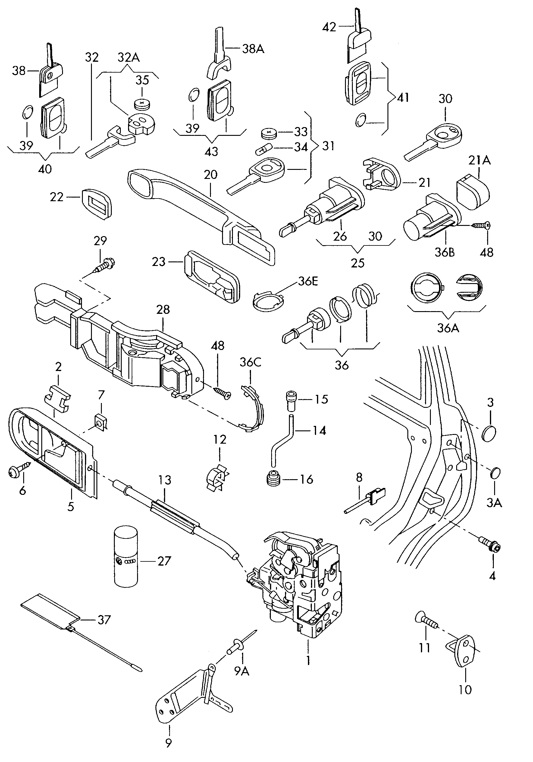 Seat 3B1 837 015AN - Door Lock onlydrive.pro