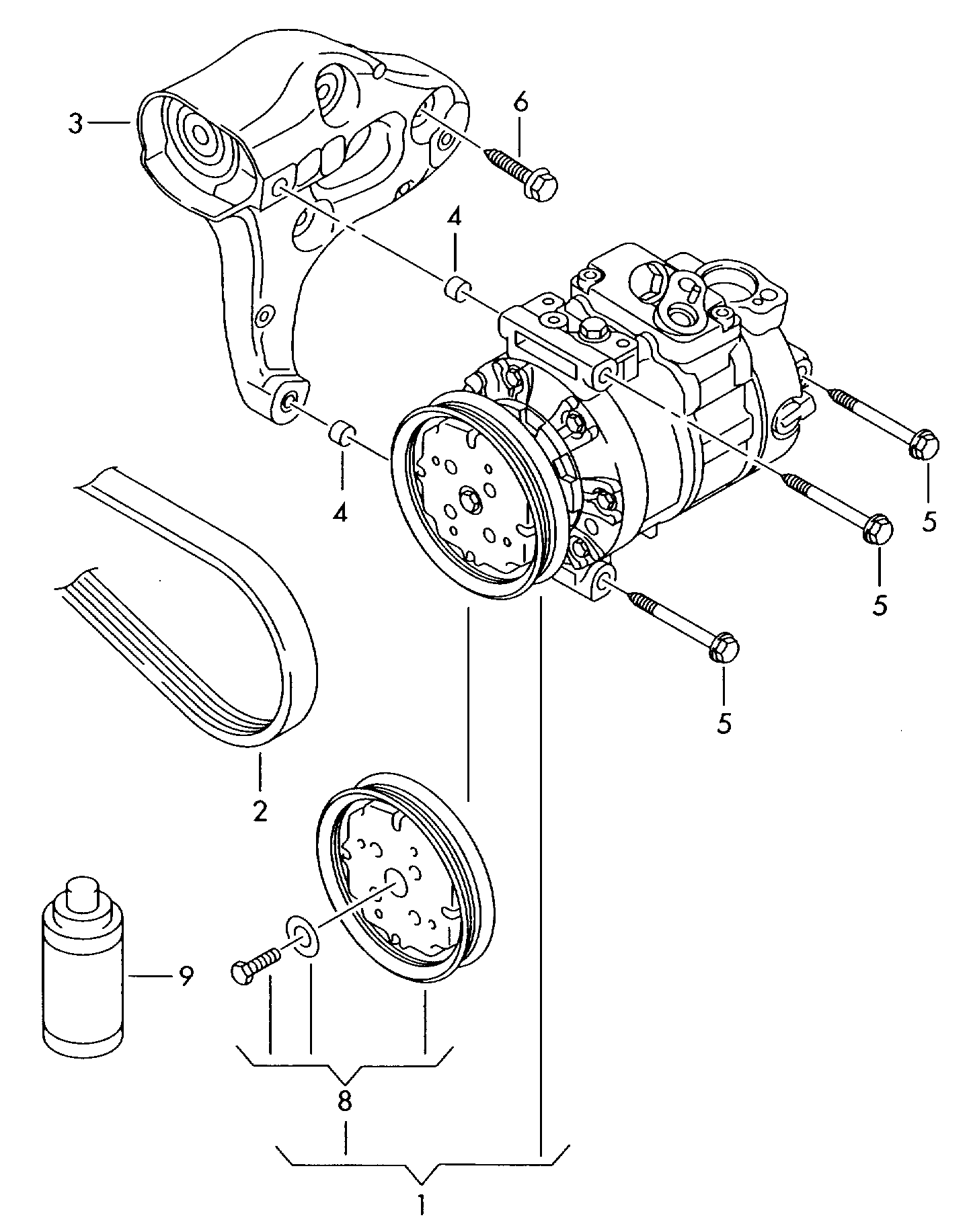 Seat 5N0 820 803 H - Compressor, air conditioning onlydrive.pro