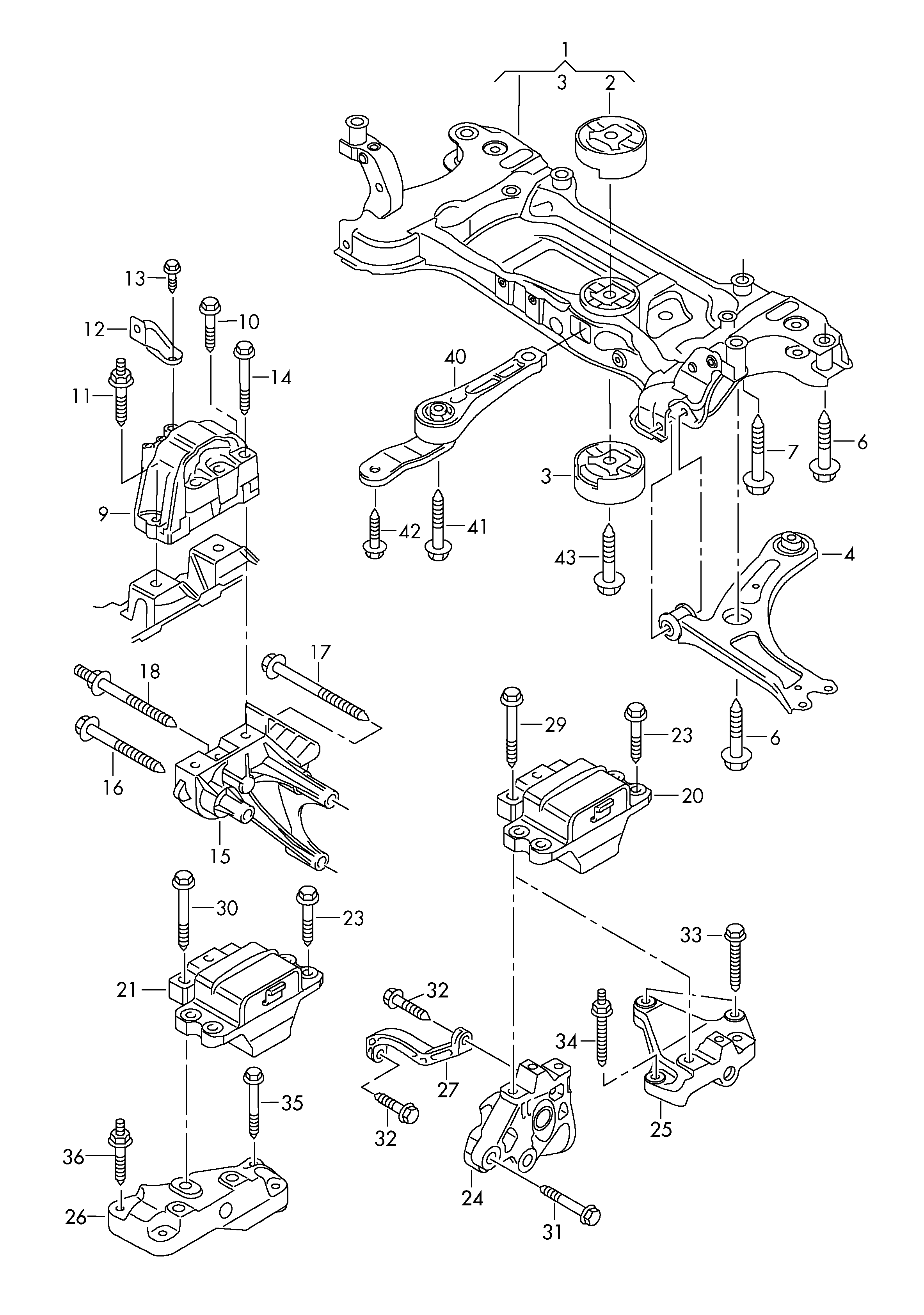 VAG 1K0199313AQ - Moottorin tuki onlydrive.pro